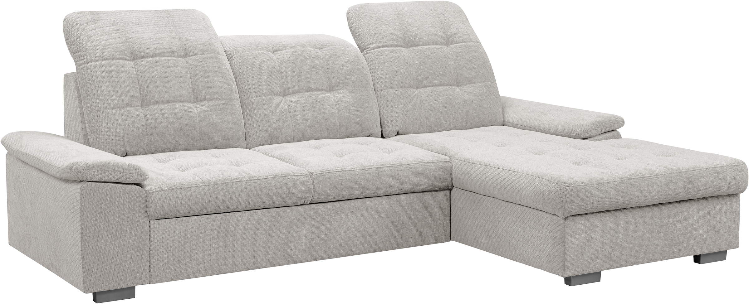 WERK2 Ecksofa Carmen, Sofa, Eckcouch mit Schlaffunktion, Bettkasten und Sitztiefenverstellung