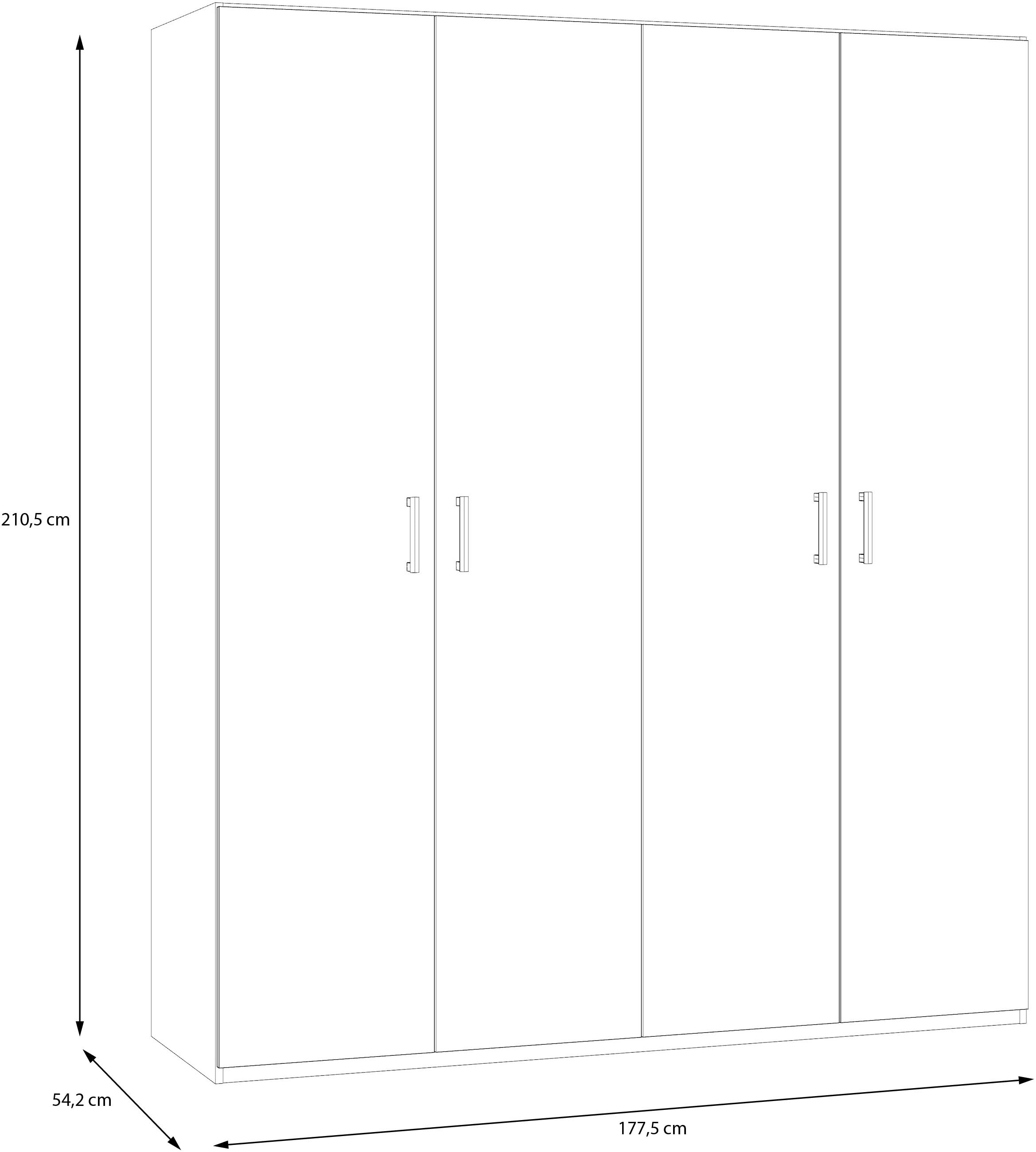 FORTE Drehtürenschrank, Drehtürenschrank, Stauraum, Zubehör optional bestellbar