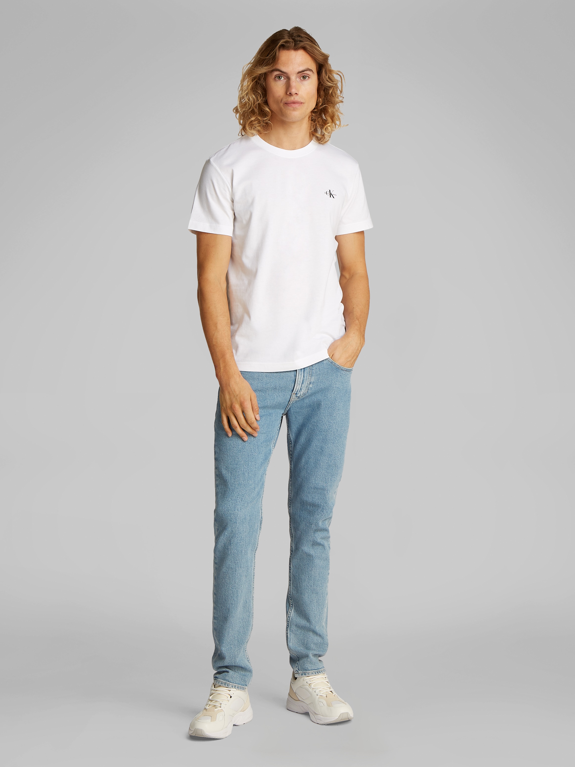 Calvin Klein Jeans T-Shirt »2 PACK MONOLOGO T-SHIRT«, (Packung, 2er-Pack), mit Rundhalsausschnitt