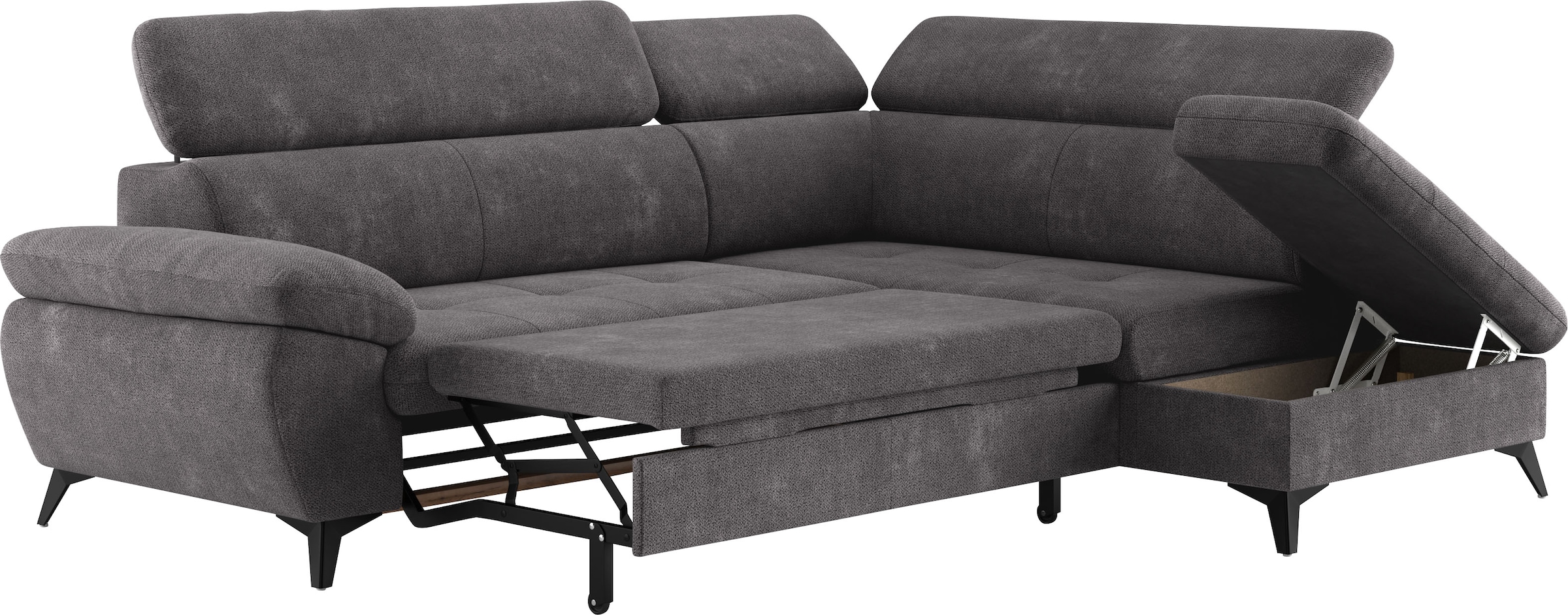 COTTA Ecksofa »Hudson L-Form«, mit Kopfteilverstellung, wahlweise mit Bettfunktion & Bettkasten