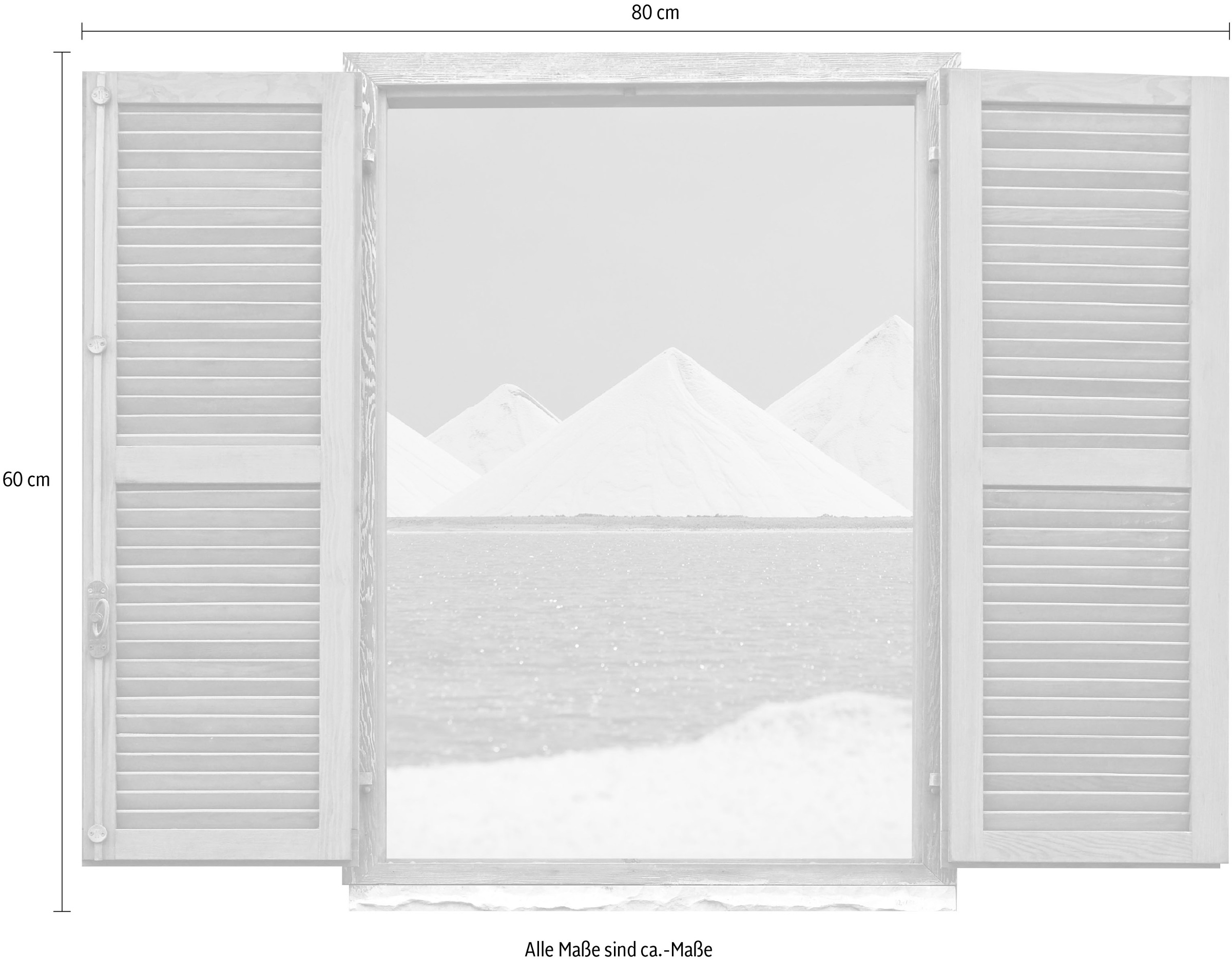 queence Wandtattoo »Rotes Meer mit Dünen«, (1 St.), Wandsticker, Wandbild, selbstklebend, 3D, Fenster