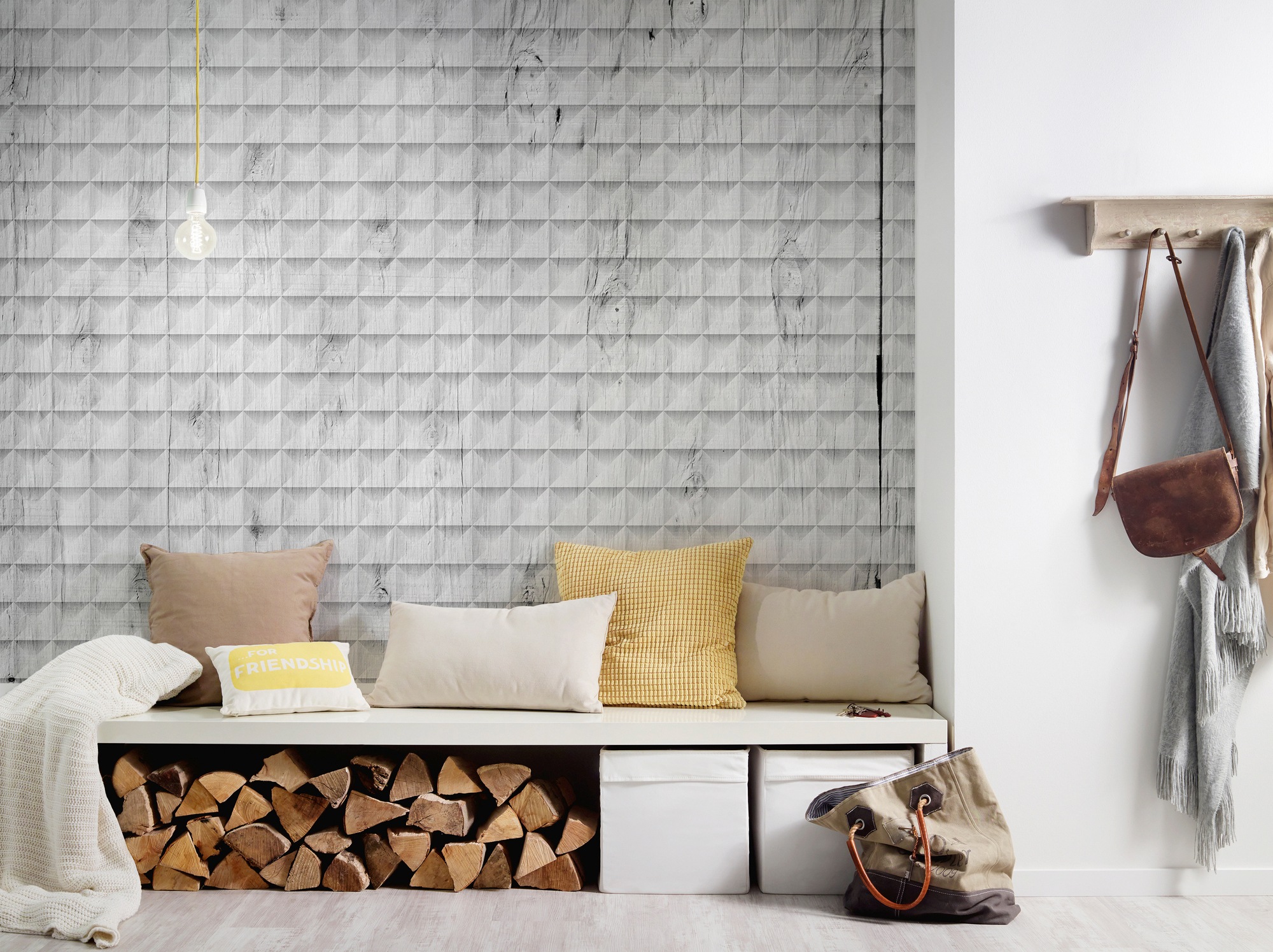 Architects Paper Fototapete »Atelier 47 Square Wood 2« Holz glatt Vlies, Wa günstig online kaufen