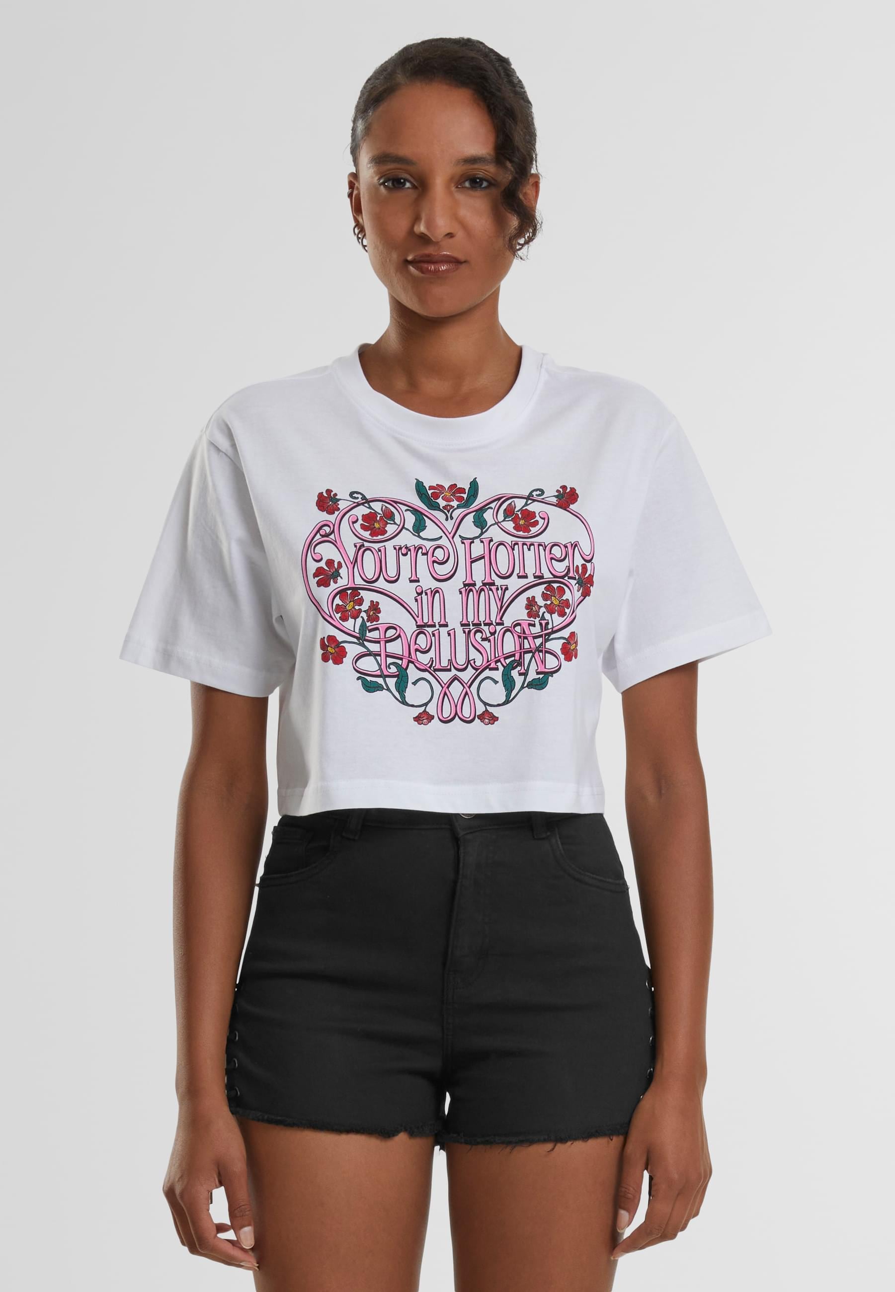 Miss Tee T-Shirt »Miss Tee Damen Hotter Delusion Ladies Short Overized Tee« 1 Stk.