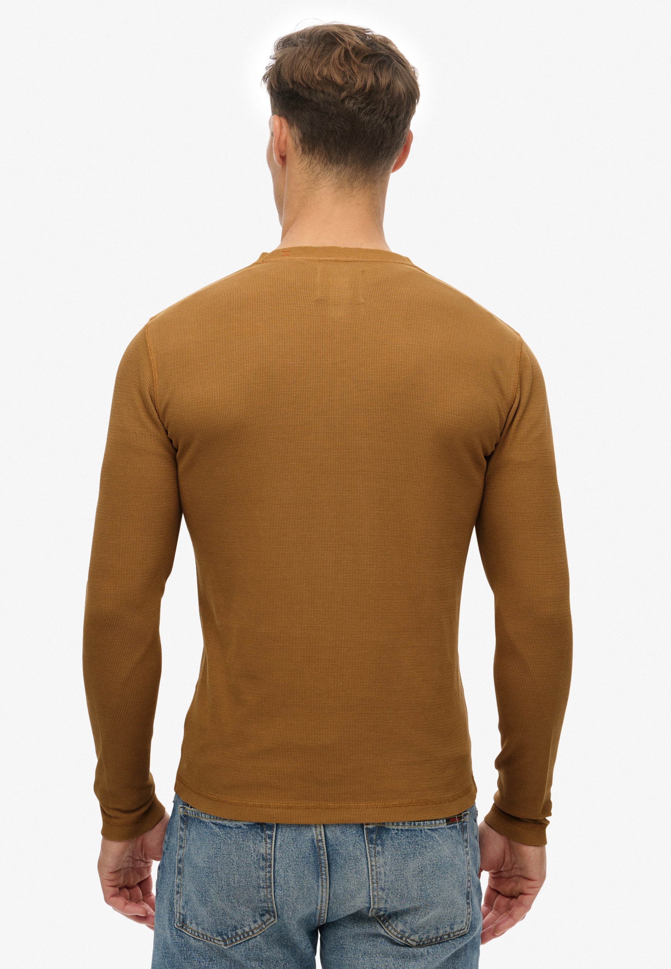 Superdry Langarmshirt »WAFFLE LONG SLEEVE HENLEY TOP«