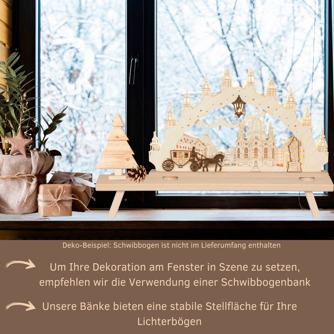 Weigla Schwibbogen-Fensterbank »Weihnachtsdeko«, aus Buchenholz, Tiefe ca. 7,5 cm