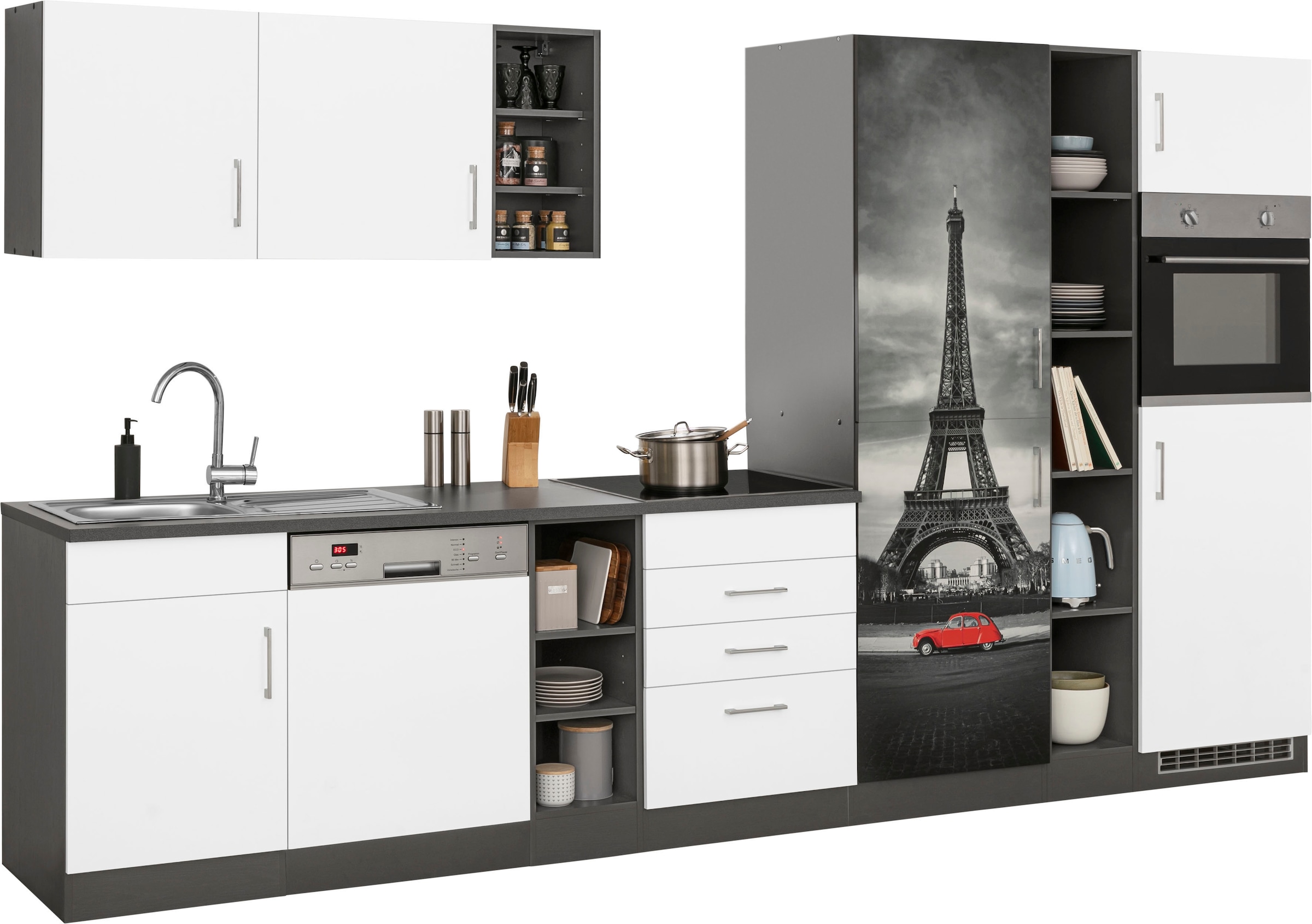 HELD MÖBEL Küchenzeile »Paris«, ohne E-Geräte, Breite 350 cm günstig online kaufen