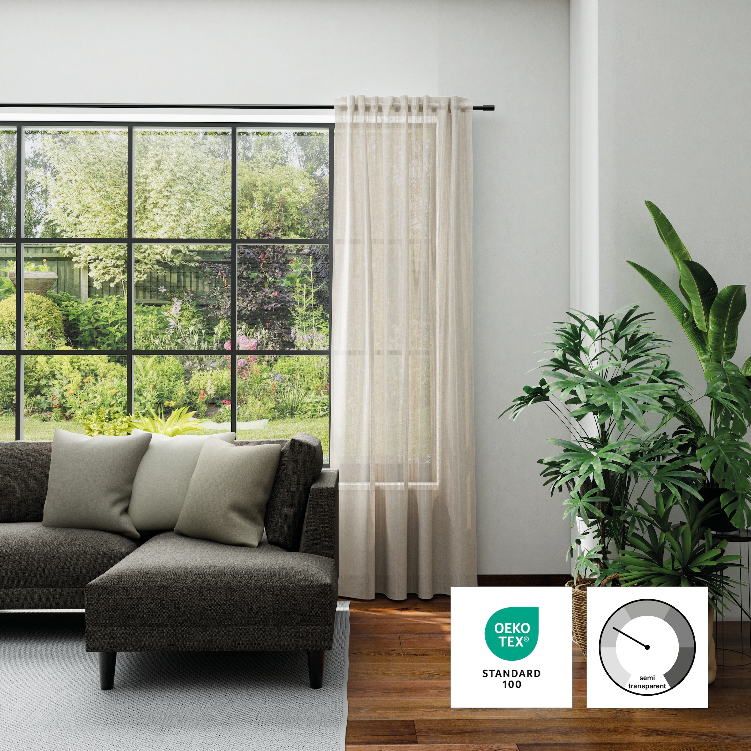 Neutex for you! Vorhang »LUCIA« Multifunktionsband 1 Stk. tlg. Criss-cross Optik mit Effektgarn