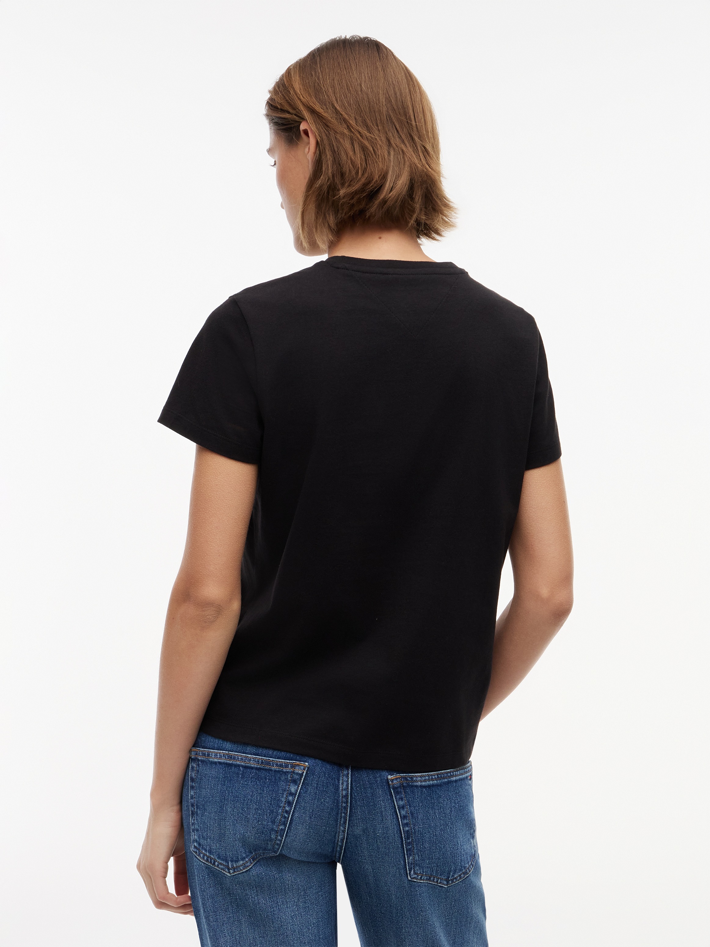 Tommy Jeans Kurzarmshirt »TJW REG US LINEAR SS TEE« Baumwollmischung, regular fit, Logo