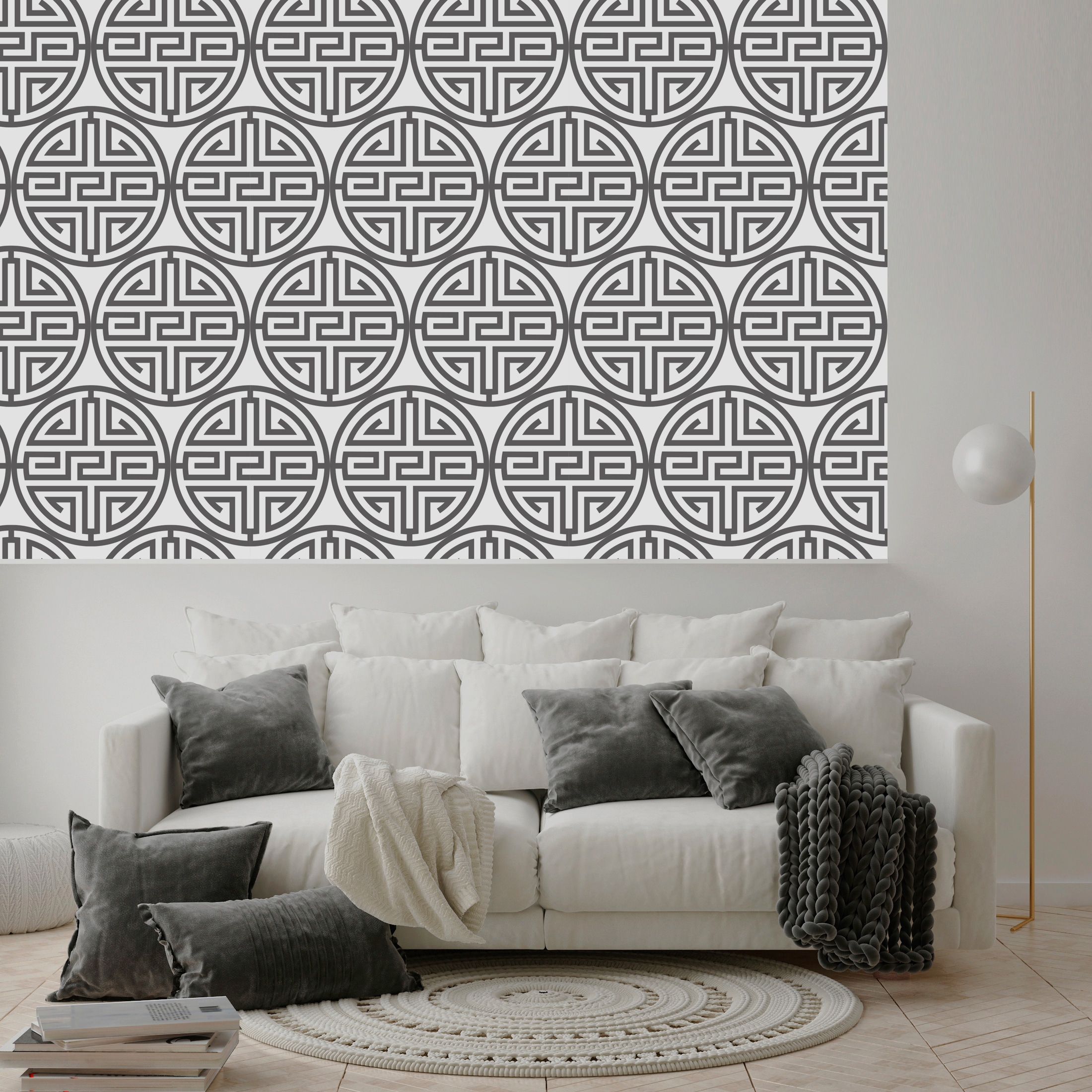 queence Vinyltapete »Martha« Farbverlauf | abstrakt | bedruckt | gemustert glatt 90x250cm, selbstklebend, kinderleichte Anbringung, , Sticker