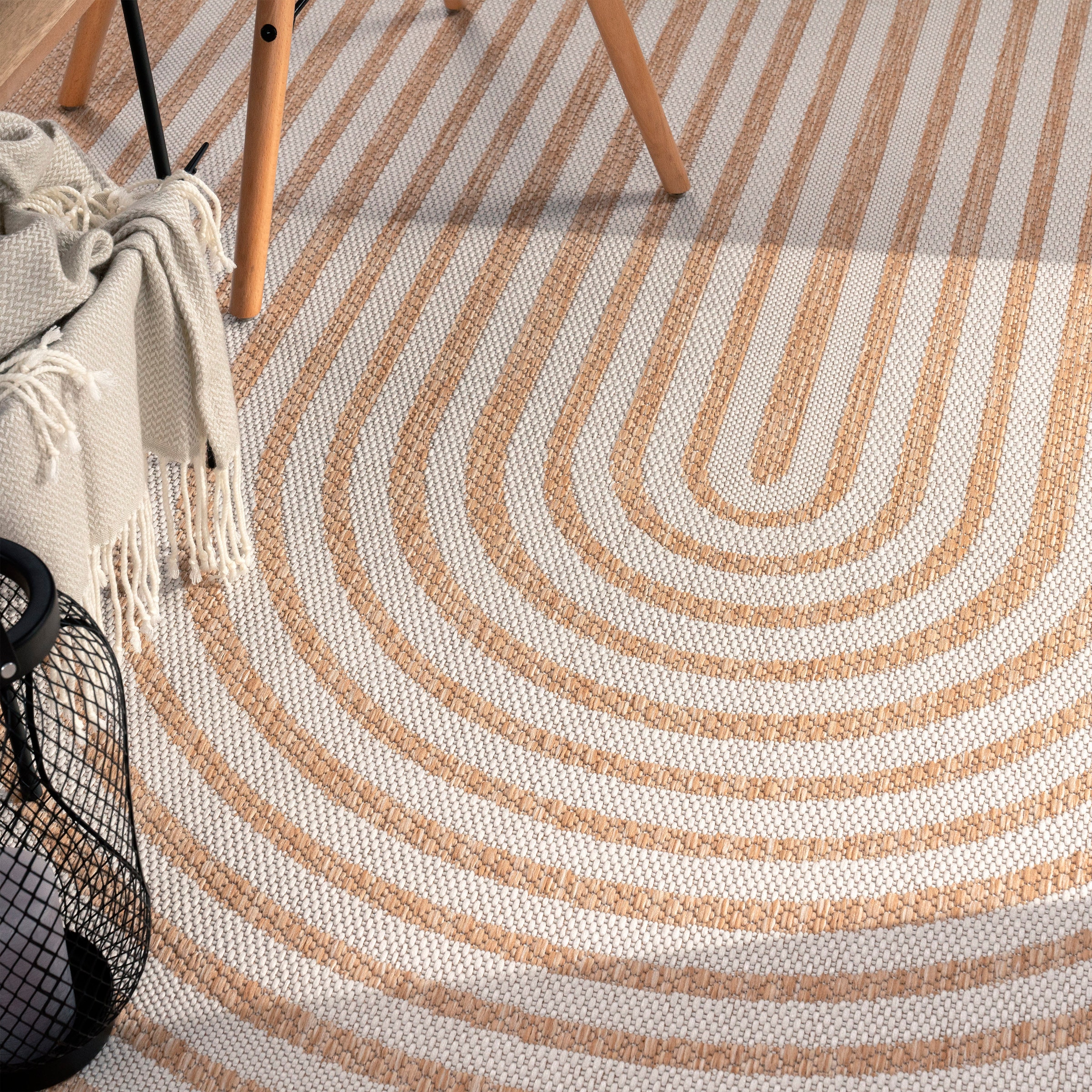 Paco Home Teppich »Illusion 328«, rechteckig, 4 mm Höhe, Flachgewebe, Scandi Look, In- und Outdoor geeignet