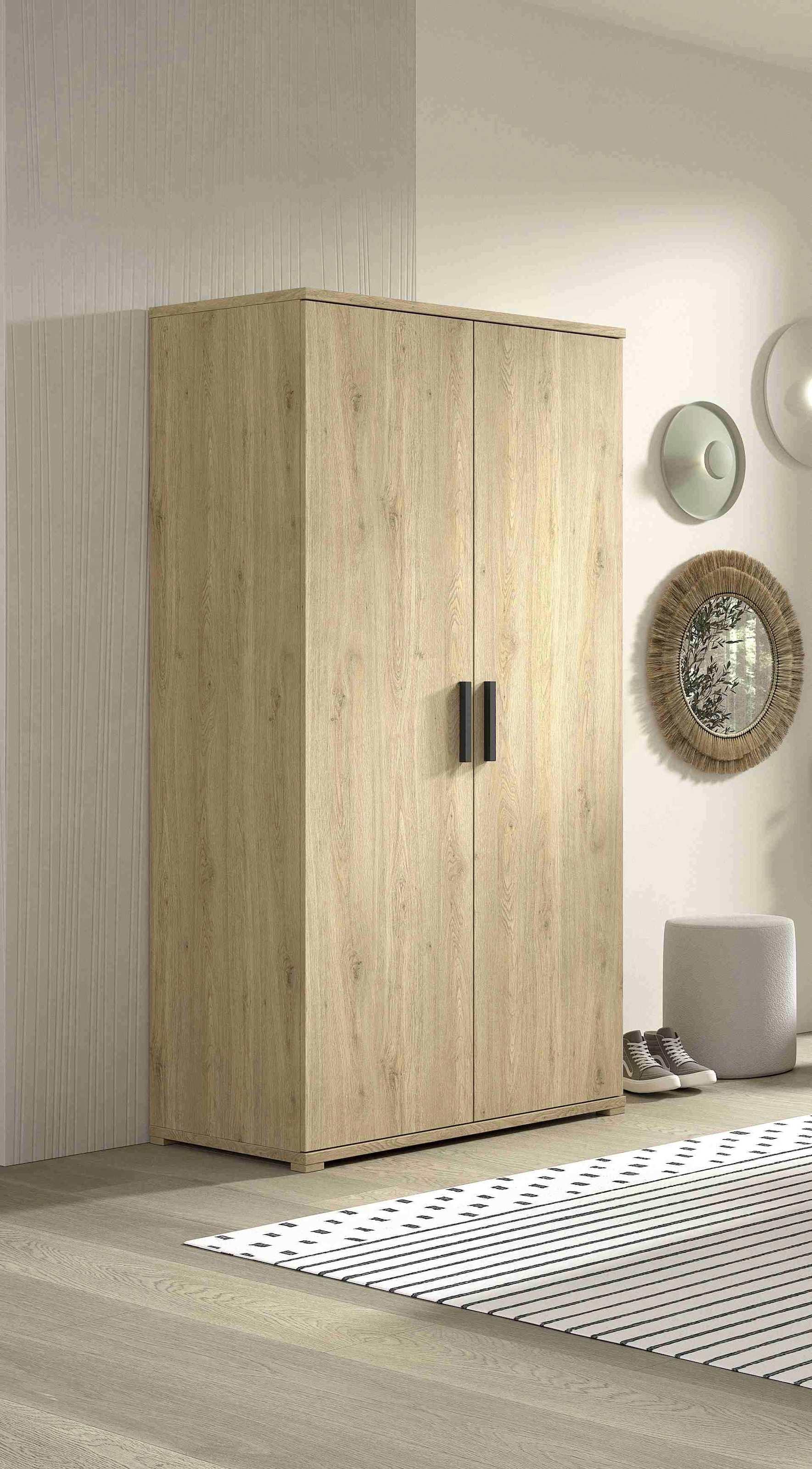 Vipack Kleiderschrank »SAM mit 2 Drehtüren, 2 Böden, 1 Kleiderstange, universell einsetzbar« (B/H/T ca. 100,5x199,2x59 cm) Türen mit Soft-Close,  Pflegeleichte Oberfläche in Eiche Dekor