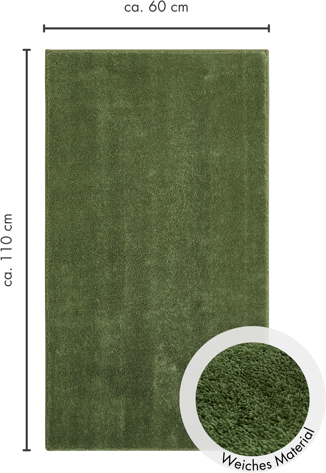 Andiamo Teppich »Arezzo« rechteckig 16 mm Höhe Uni Farben, weicher Flor, waschbar, ideal im Wohnzimmer & Schlafzimmer