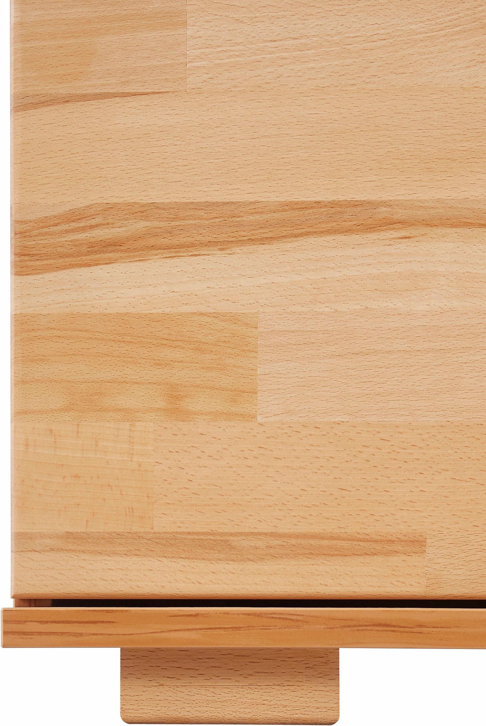 OTTO home Sideboard »VETRO Teilmassiv, Fronten Massivholz, Wohnzimmer, Stauraum,Griffmulde« B/T/H:199/40/85cm, 2 Schubladen, 7Fächer