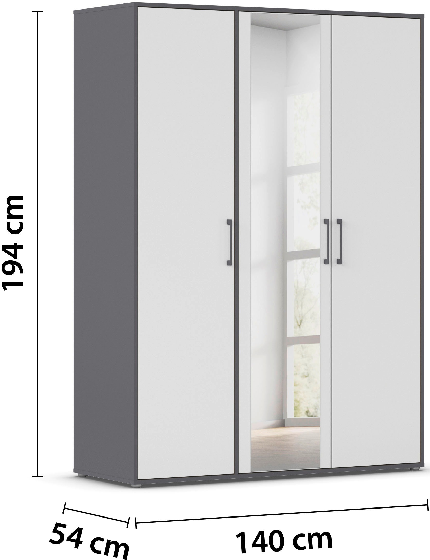 INOSIGN BY RAUCH Kleiderschrank »Schrank Garderobe Schlafzimmer Stauraum PAULLY TOPSELLER Wäscheschrank«, (mit 3 unterschiedlichen Griff-Varianten) 3 Griffvarianten MADE IN GERMANY