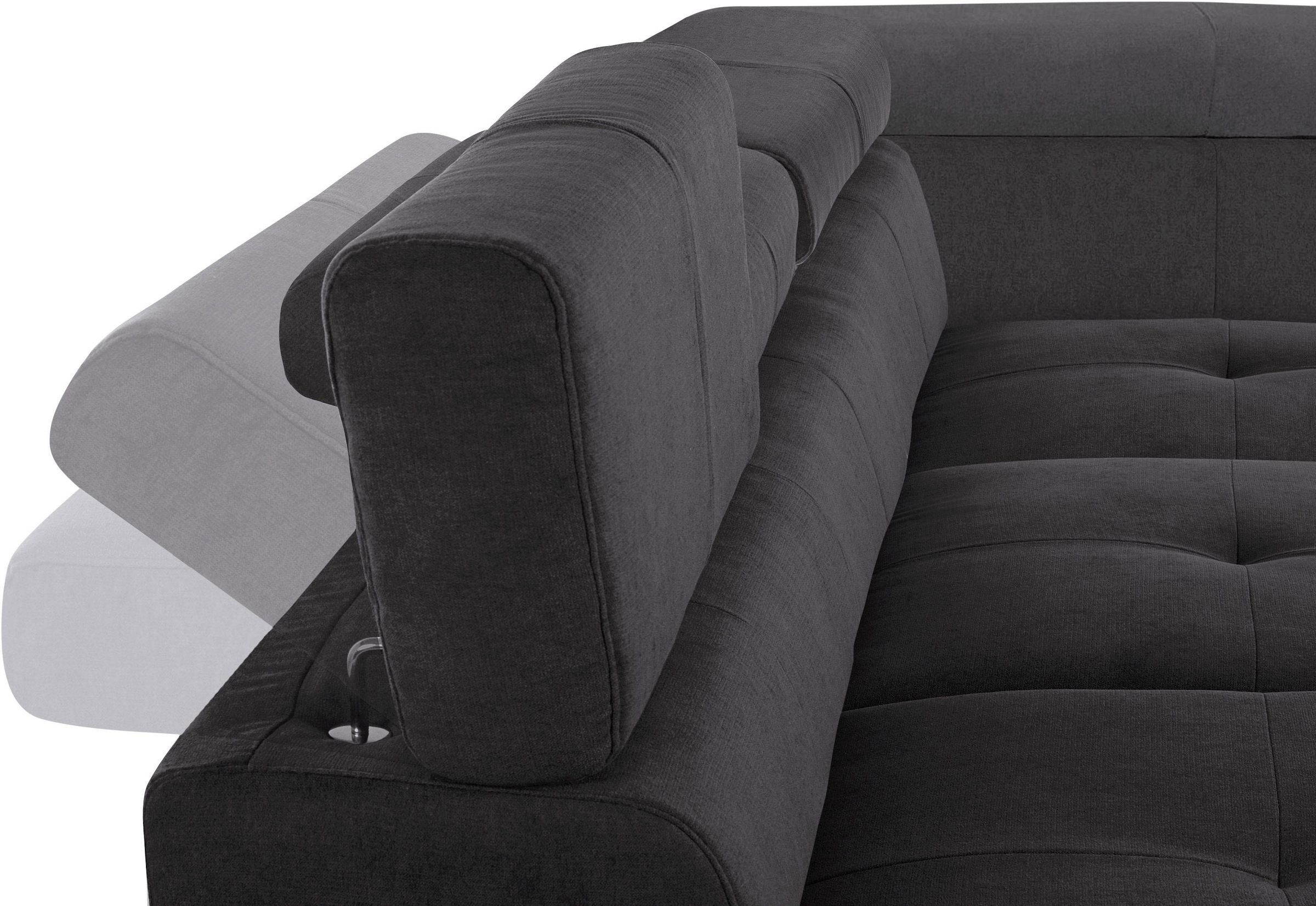 COTTA Ecksofa »Enterprise L-Form«, mit Arm- & Kopfteilverstellung, wahlweise mit Bettfunktion