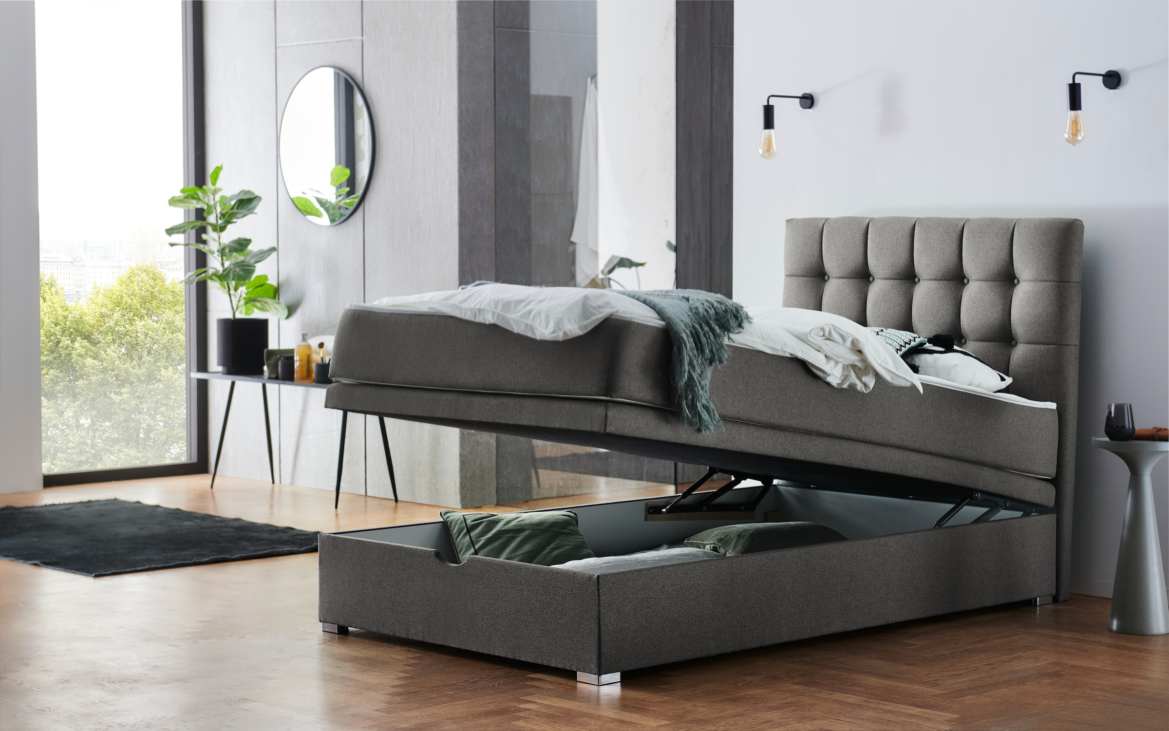 ATLANTIC home collection Boxbett »Riona, erweiterbar zu Doppel- und Familienbett«, wahlweise mit 120x200cm Taschen-Federkernmatratze oder ohne Matratze