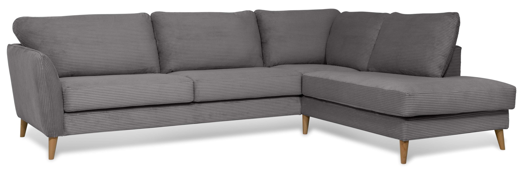 Home affaire Ecksofa »MARSEILLE 278/202 cm, L-Form, Ottom. rechts/links«, Massivholzbeine Eiche, Landhausstil, Wellenunterfederung