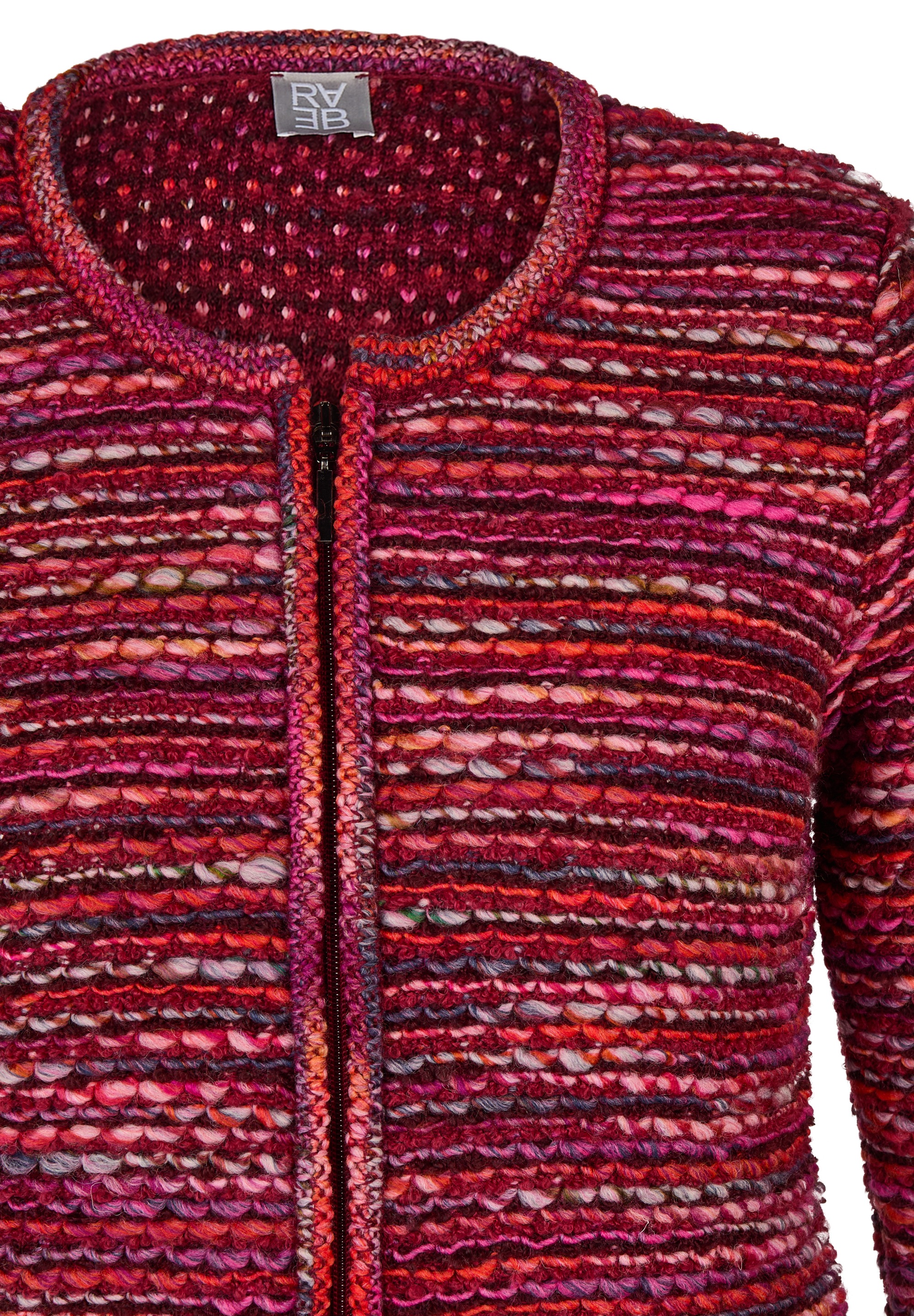 Rabe Strickjacke im Streifen-Design und in Strick-Optik