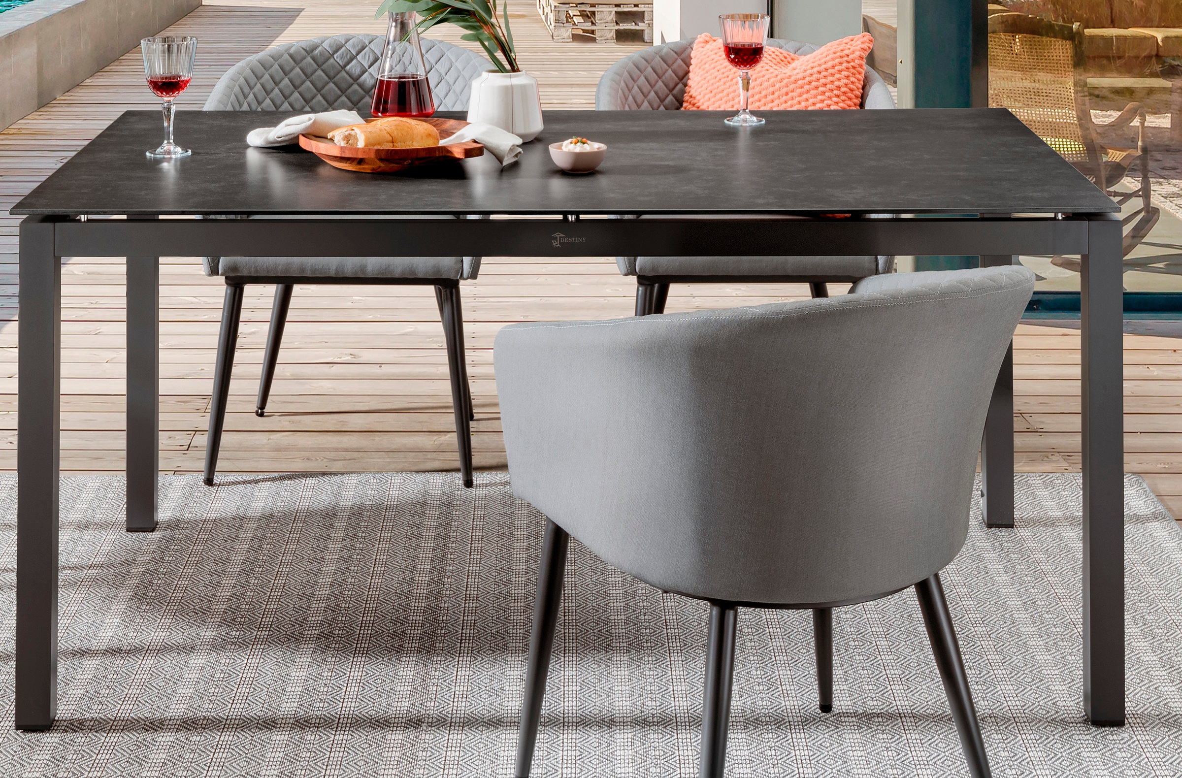 Destiny Garten-Essgruppe »MODENA CREMONA« 4x Sessel, 1x Tisch, 5 Stk. tlg. günstig online kaufen