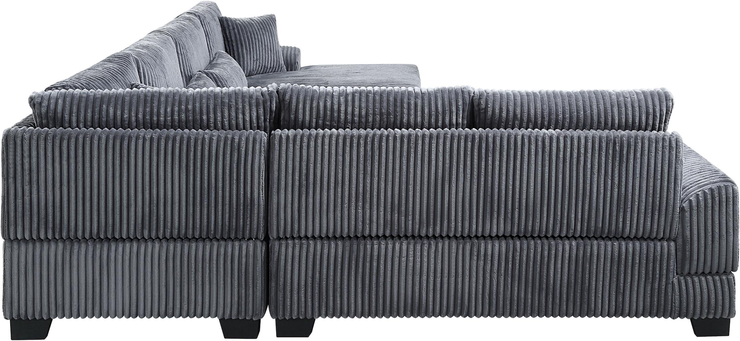ATLANTIC home collection Wohnlandschaft, weicher XXL-Cordbezug, inklusive 6 Zierkissen