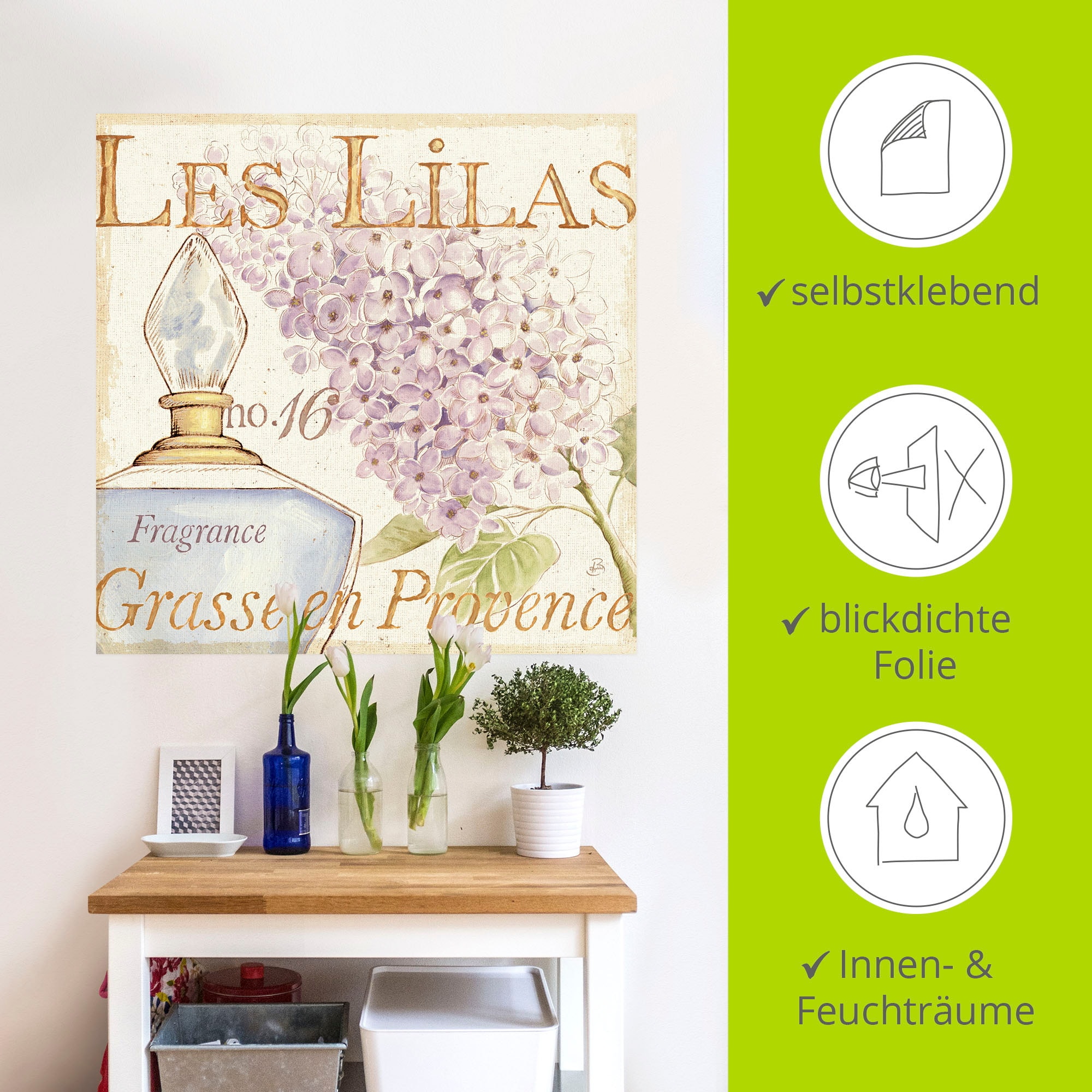 Artland Wandbild »Blumen und Parfum IV«, Schilder, (1 St.), als Poster, Wandaufkleber in verschied. Größen