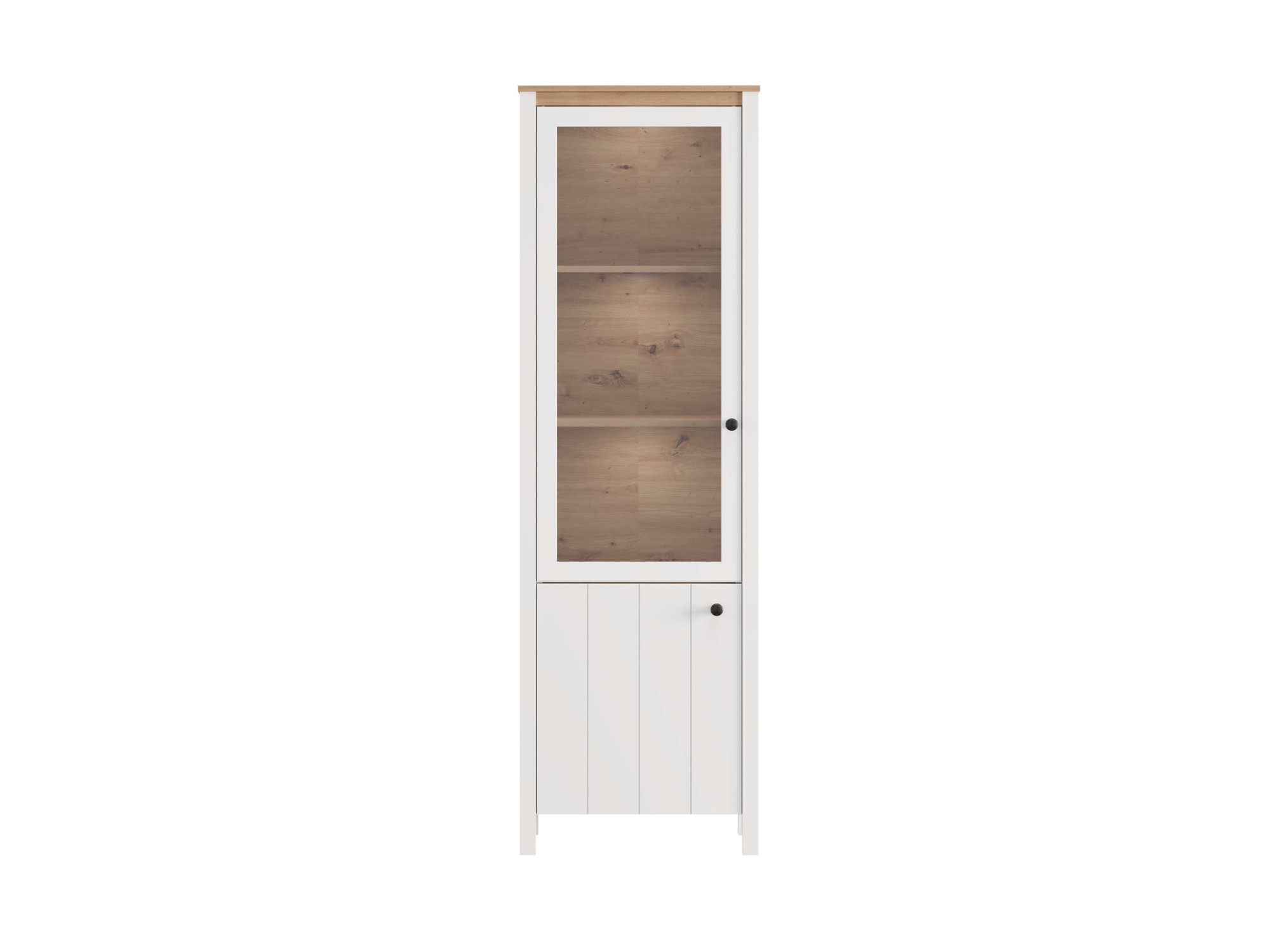 Home affaire Vitrine »BEDFORD Vitrinenschrank, Glasschrank, Standvitrine, Highboard« MDF-Profil 2D ummantelt, 2 Türen & 4 Einlegeböden mit Metallgriffen