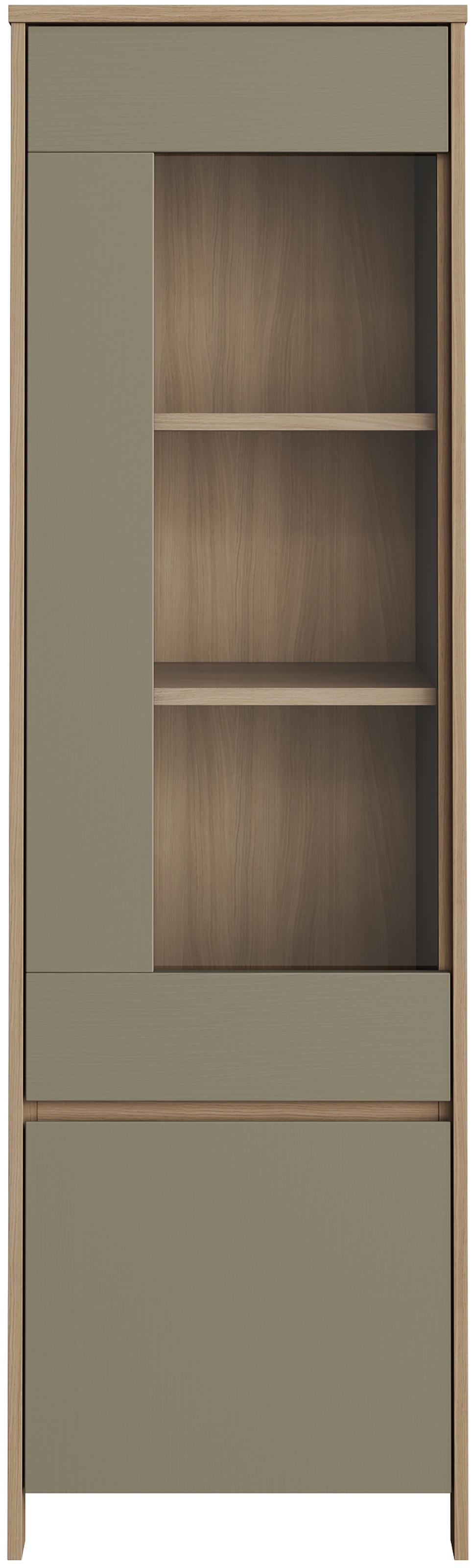 Home affaire Vitrine »Stranda, Hochschrank im Scandi-Style, moderne Glasvitrine«, Rahmenoptik, ausreichend Stauraum, vielseitig einsetzbar, 58 cm breit