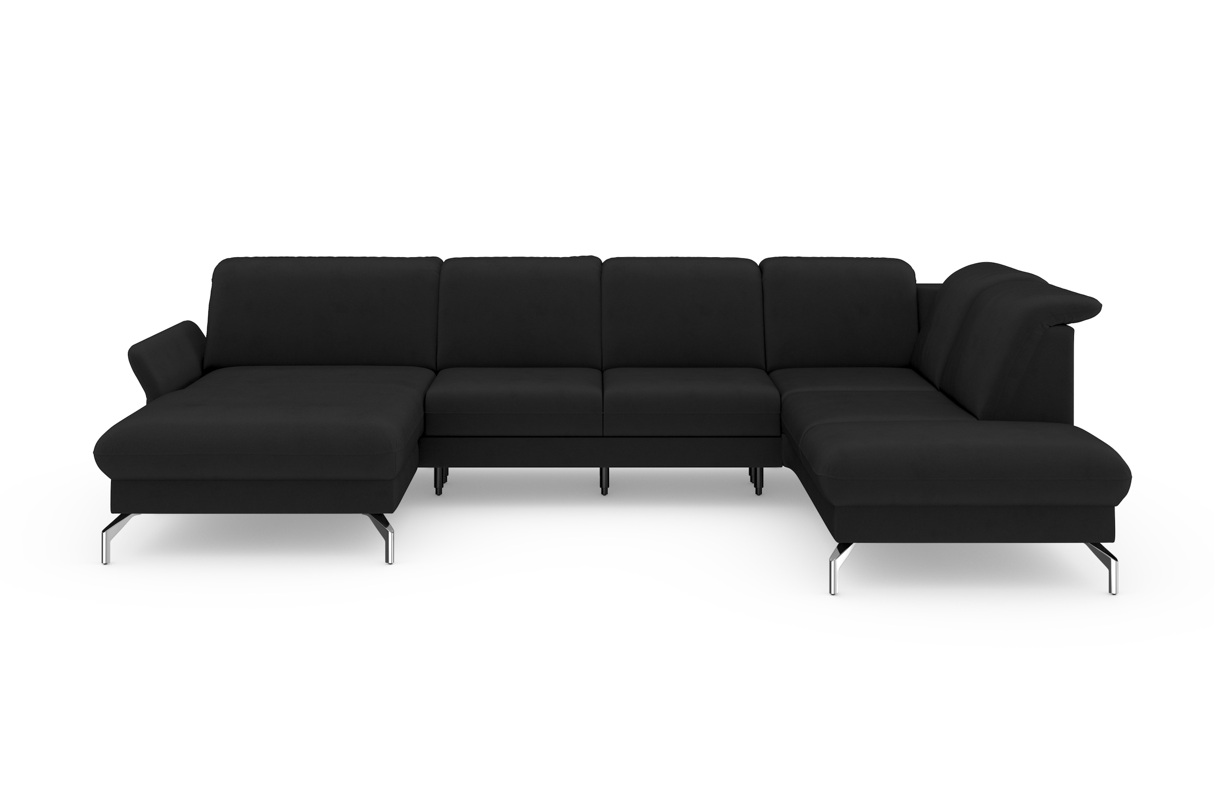sit&more Wohnlandschaft »Fashion U-Form«, wahlweise mit Kopfteilverstellung, Vorziehsitz, motorisch, Nickelfüße