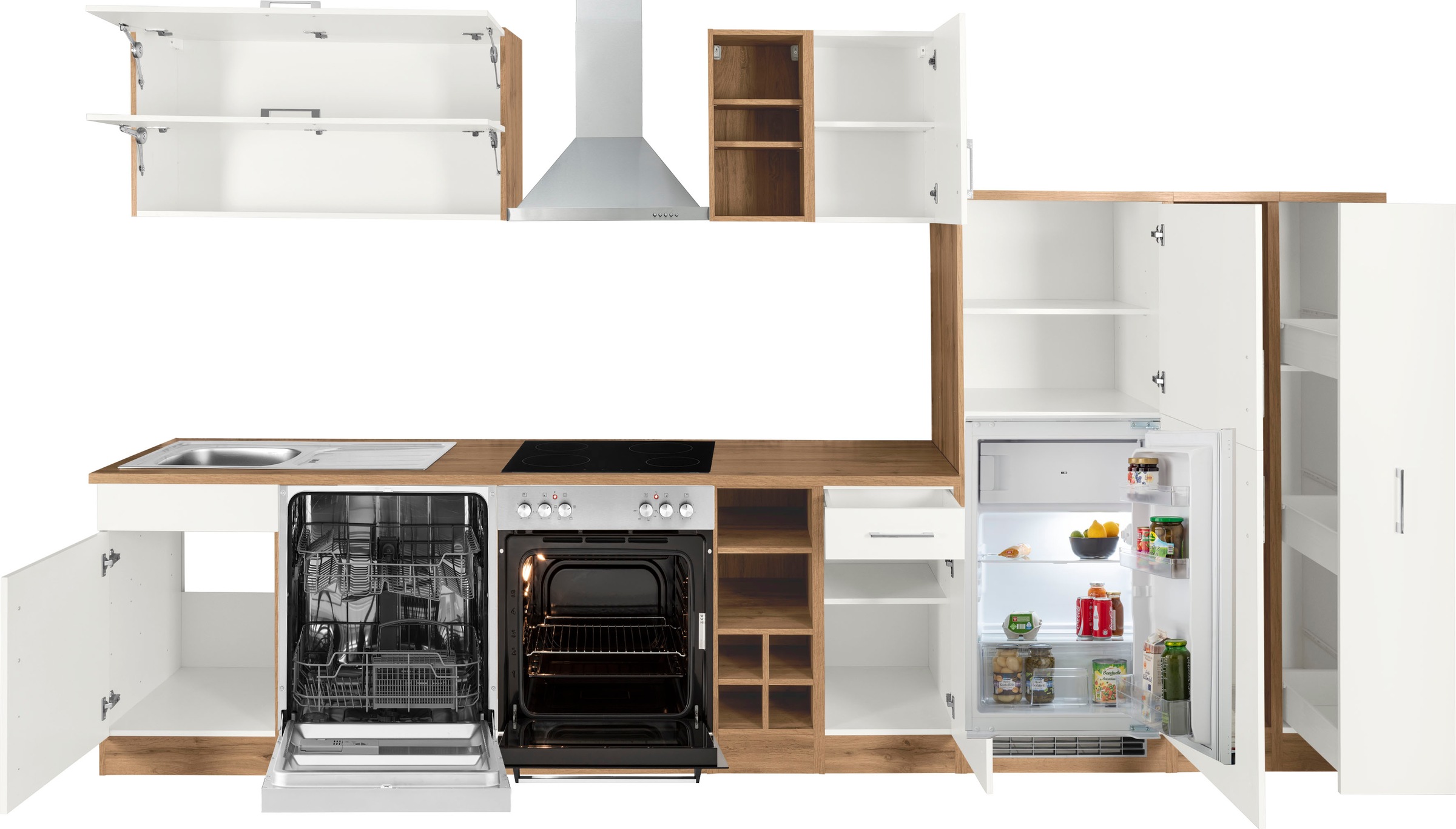 KOCHSTATION Küchenzeile »KS-Colmar«, mit E-Geräten, Breite 360 cm
