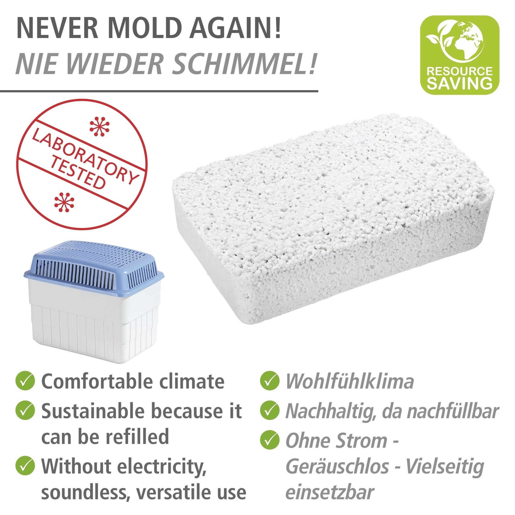 WENKO Raumentfeuchter-Nachfüllpack »Vanilleduft« Packung, 3 Stk. tlg. 3-er Set Nachfüllpack für Raumentfeuchter, geräuschlos, ohne Strom