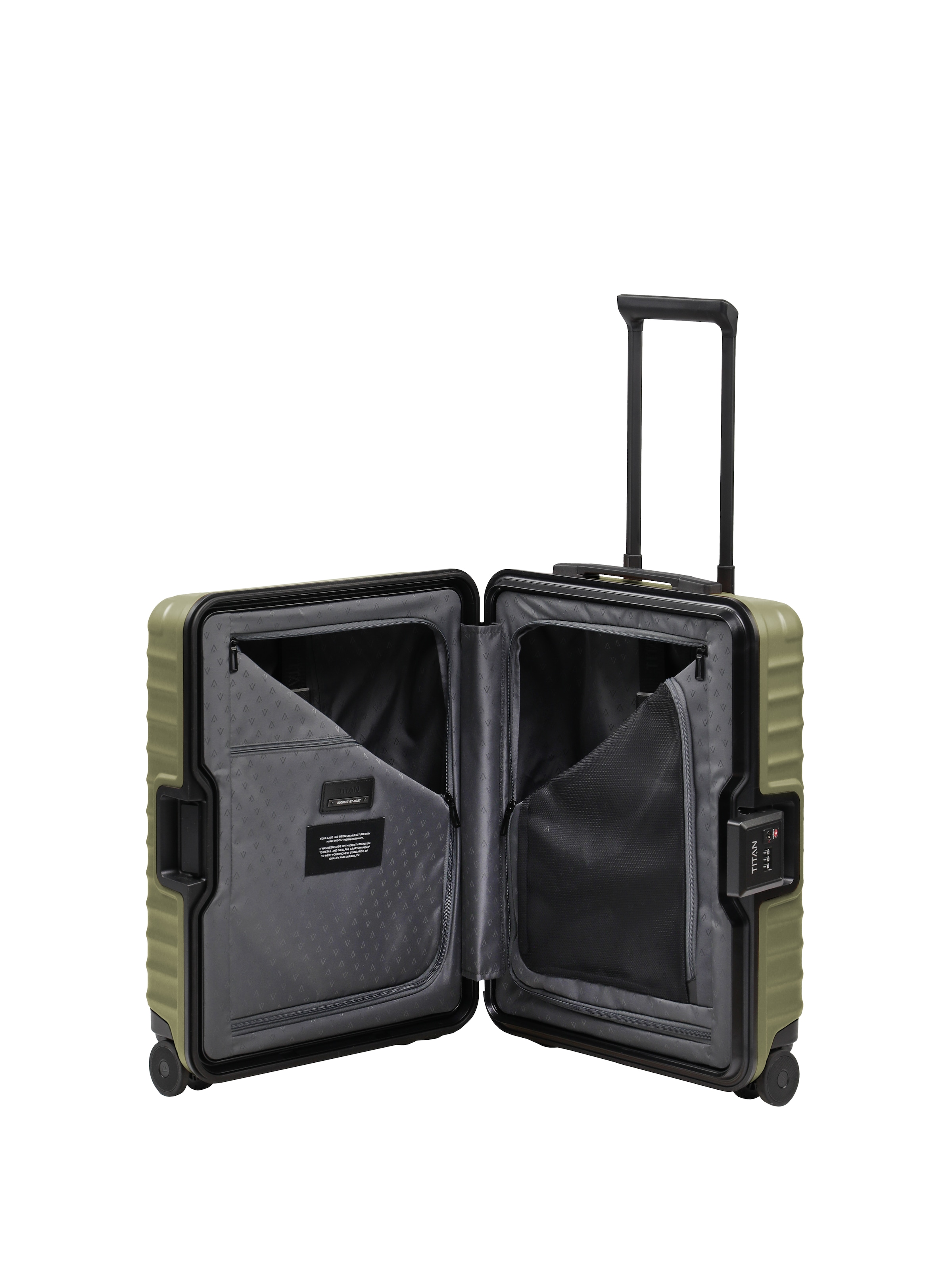 TITAN® Trolley »OVERSEAS Koffer Hartschale« 45 l 4 Rollen mit TSA-Rahmenschloss, Mono-Lock und kratzresistenter Oberfläche