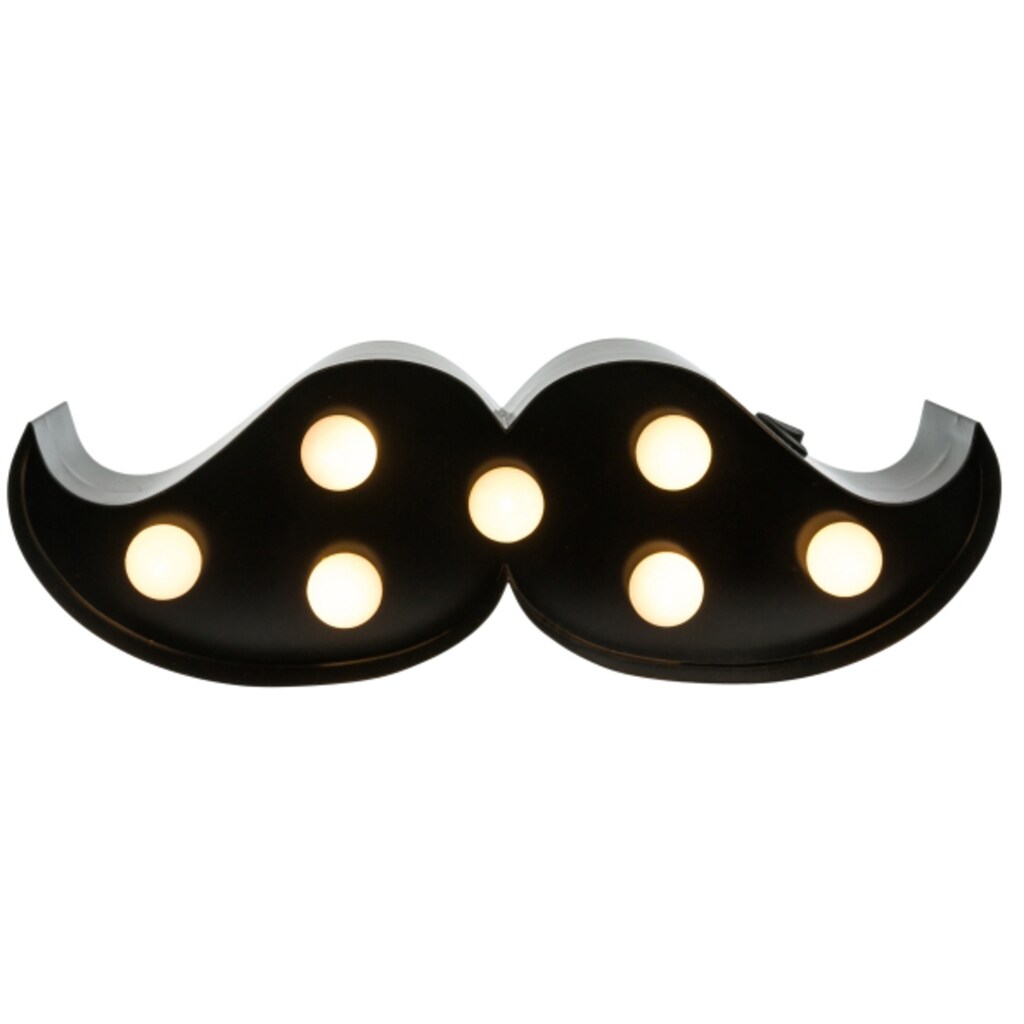 MARQUEE LIGHTS LED Dekolicht »Moustache«, 7 flammig-flammig, Wandlampe, Tischlampe Moustache mit 7 festverbauten LEDs - 23x8 cm