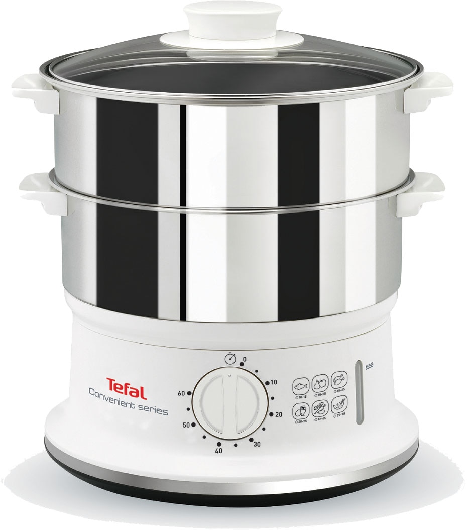 Tefal Dampfgarer »VC1451 Convenient Series«, 900 W, 2 Edelstahlbehälter, 6 Liter, Ø 24cm, Timer, Abschaltautomatik