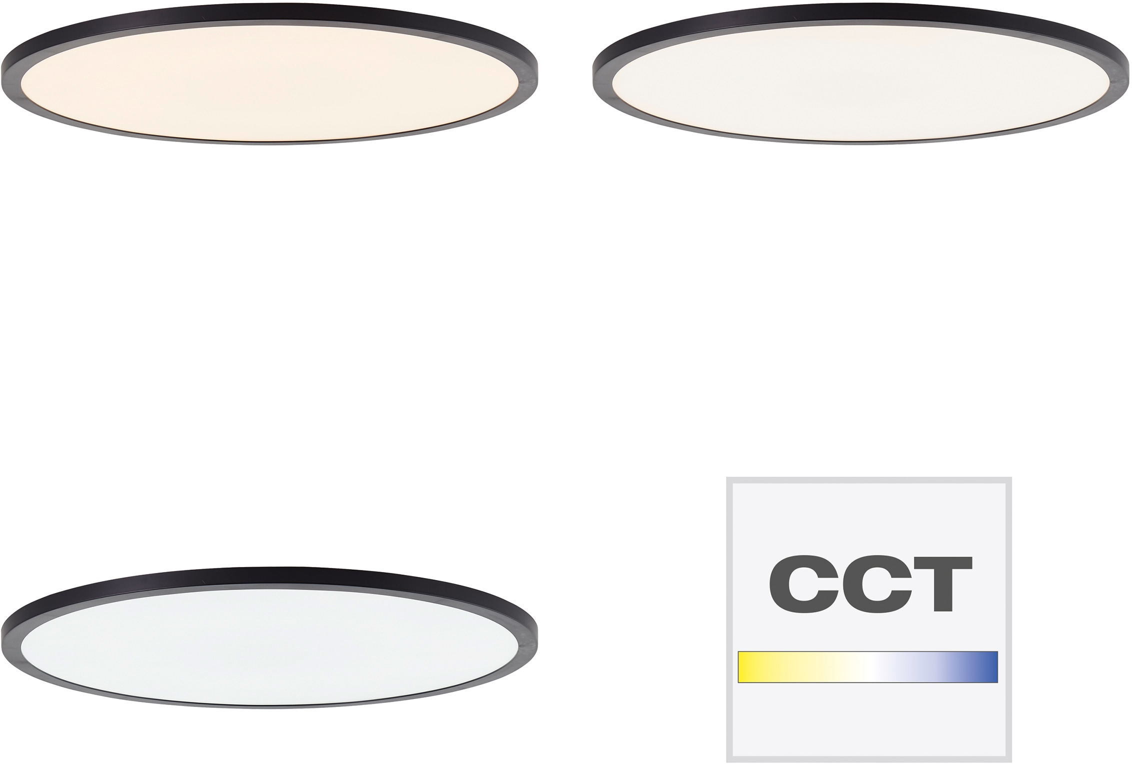 Brilliant LED Panel »Tuco«, 1 flammig-flammig, Ø 50cm, dimmbar, CCT, 3900 lm, Fernbedienung, Kunststoff, schwarz/weiß