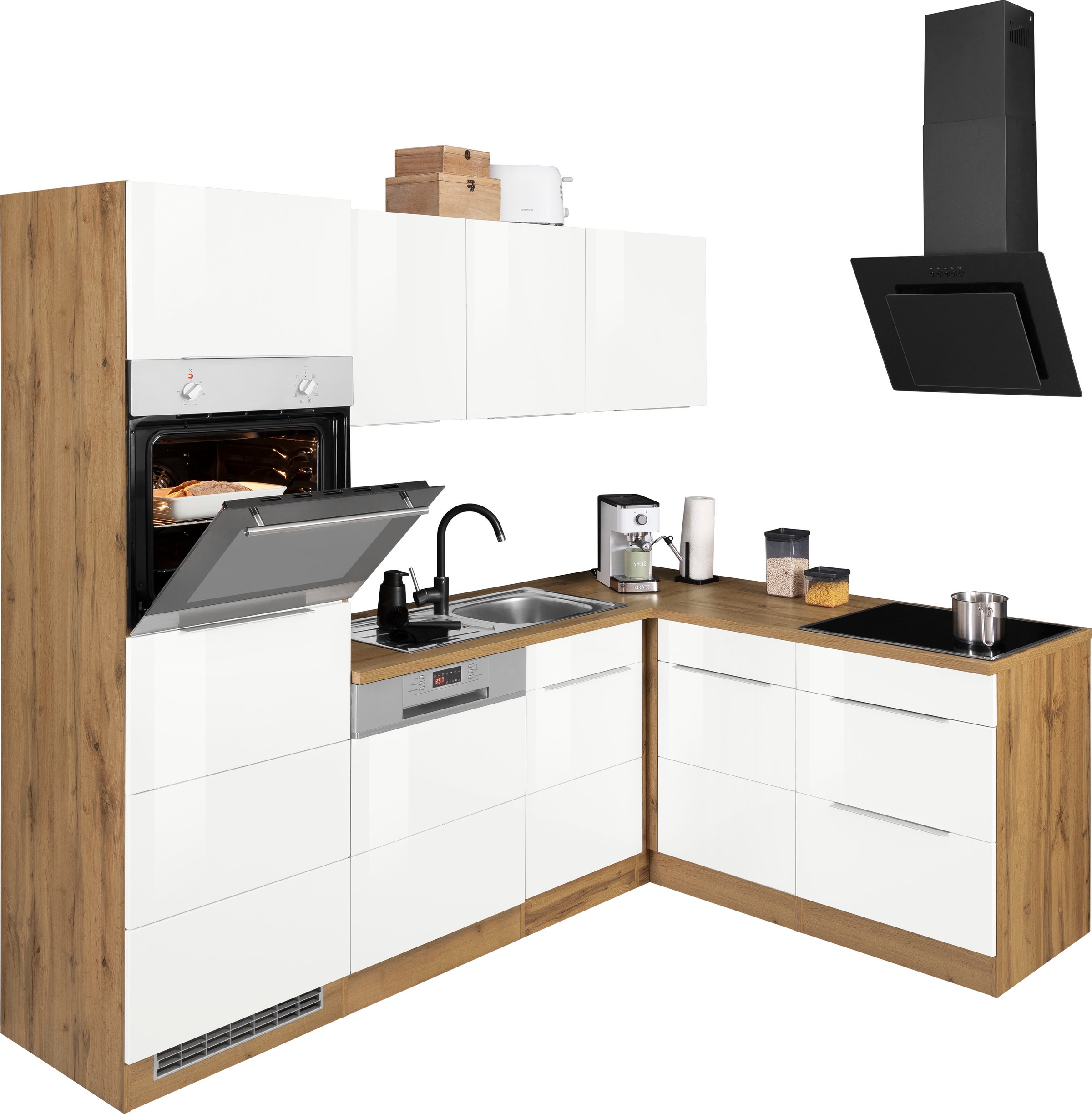 KOCHSTATION Winkelküche "KS-Brindisi Stellbreite 230/170 cm", wahlweise mit günstig online kaufen