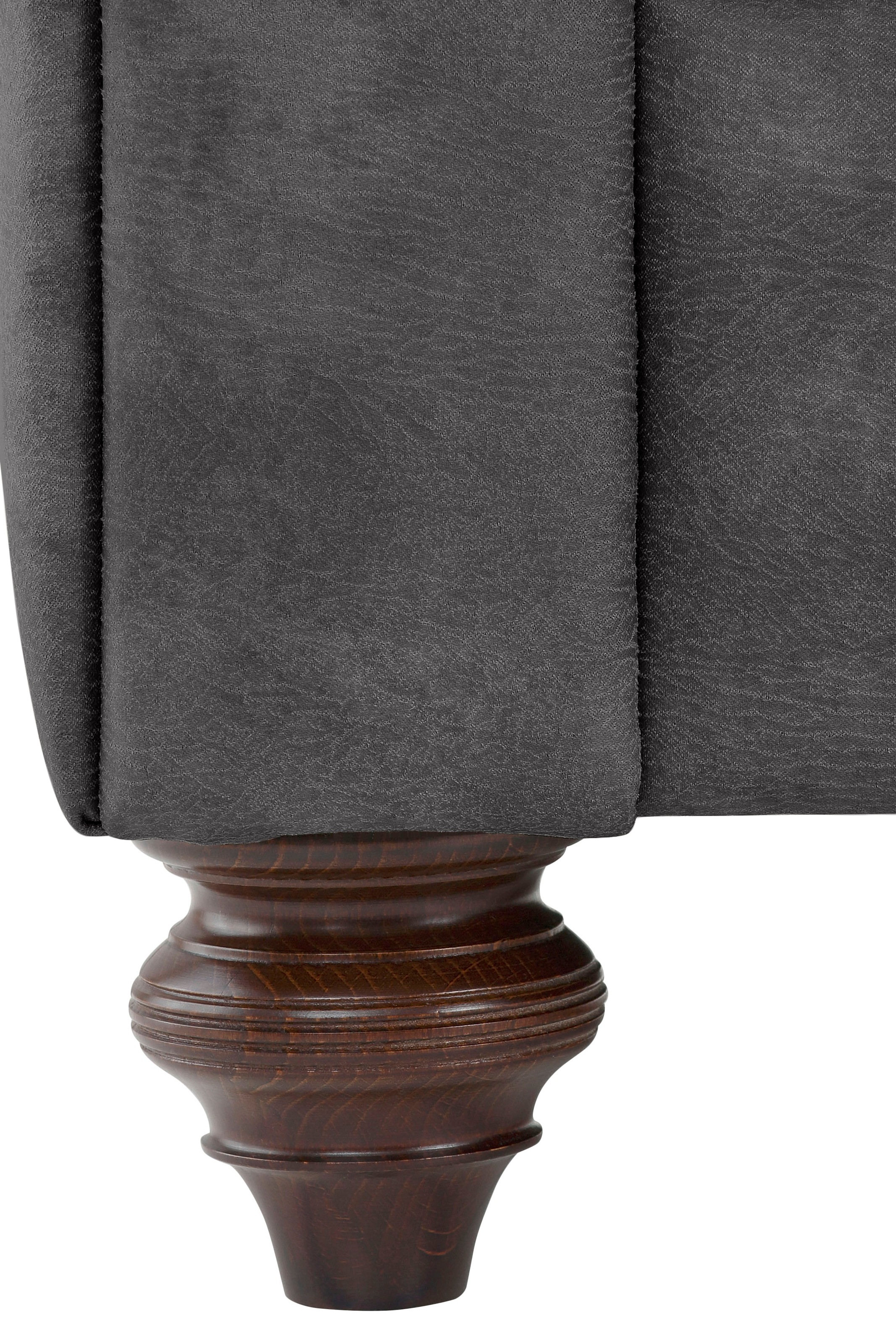 Home affaire Chesterfield-Sofa »Chesterfield 2-Sitzer B/T/H: 150/89/74 cm«, mit hochwertiger Knopfheftung, auch in Leder