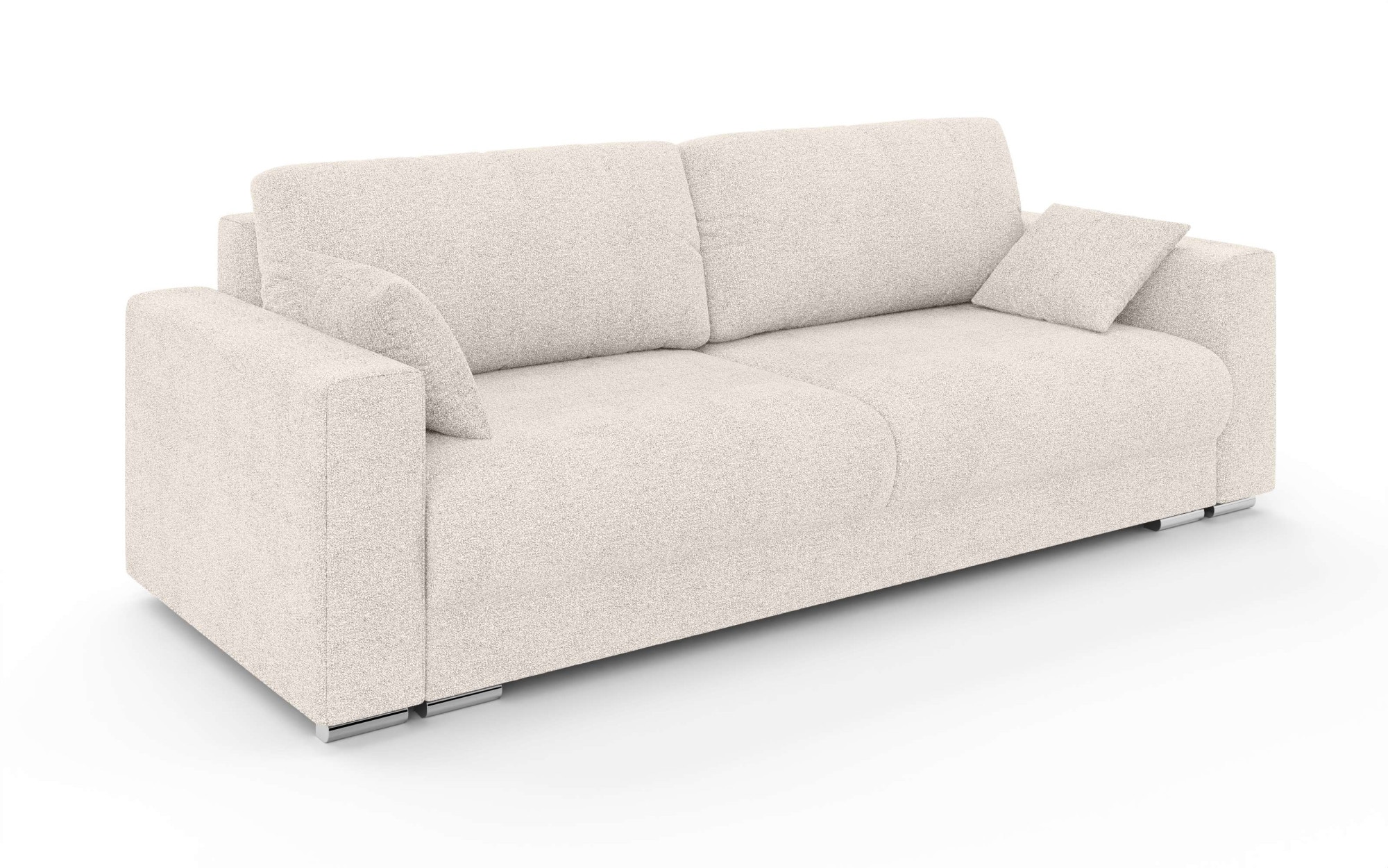 INOSIGN 3-Sitzer »Stevinson Schlafsofa mit Bettkasten, Maße B/H/T: 229/87/97 cm«, mit Wellenunterfederung, 2 Rückenkissen und 2 Zierkissen