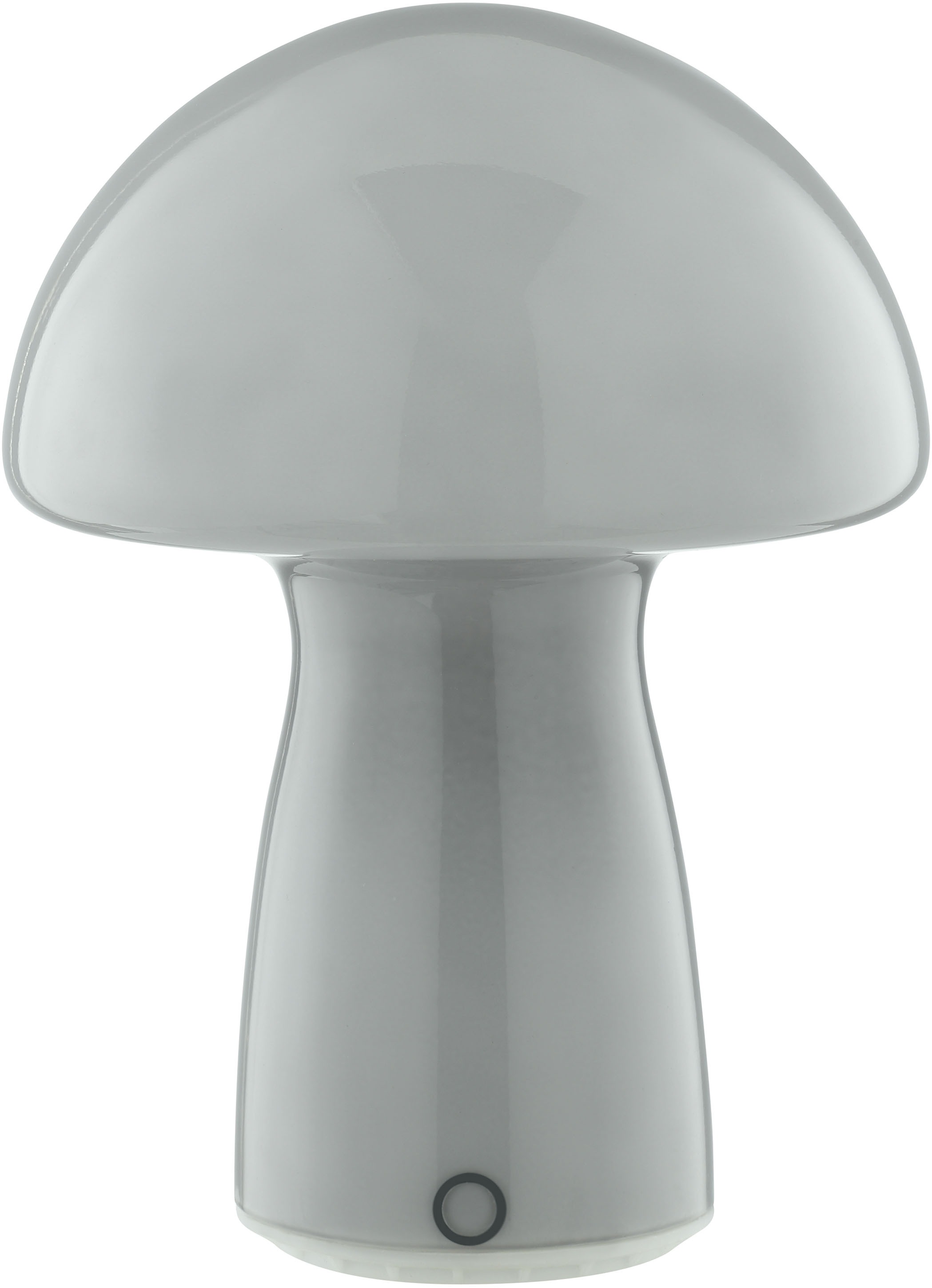 Brilliant LED Tischleuchte »Erik« LED-Modul 1 Stk. Warmweiß Pilzleuchte aus Glas mit Akku, 250 lm, 2700 K, H 22 cm, dimmbar, grau