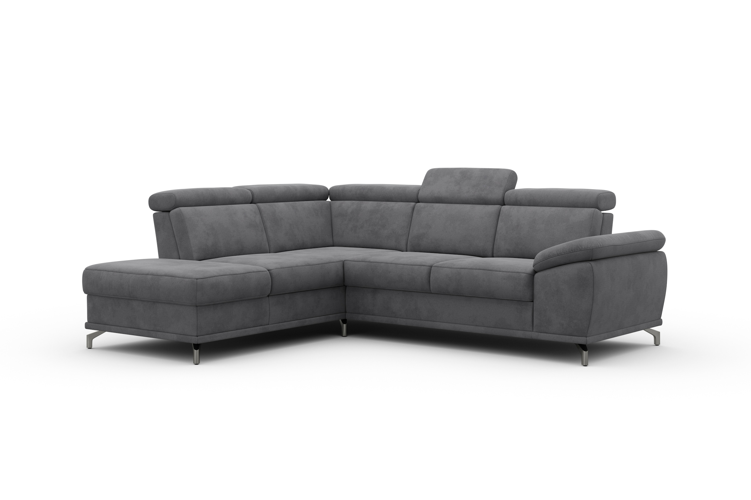 sit&more Ecksofa »Cabrio L-Form, mit Sitztiefenverstellung, Arm- und Kopfteilverstellung«, 3 Nierenkissen, Federkern, optional Bettfunktion und Stauraum