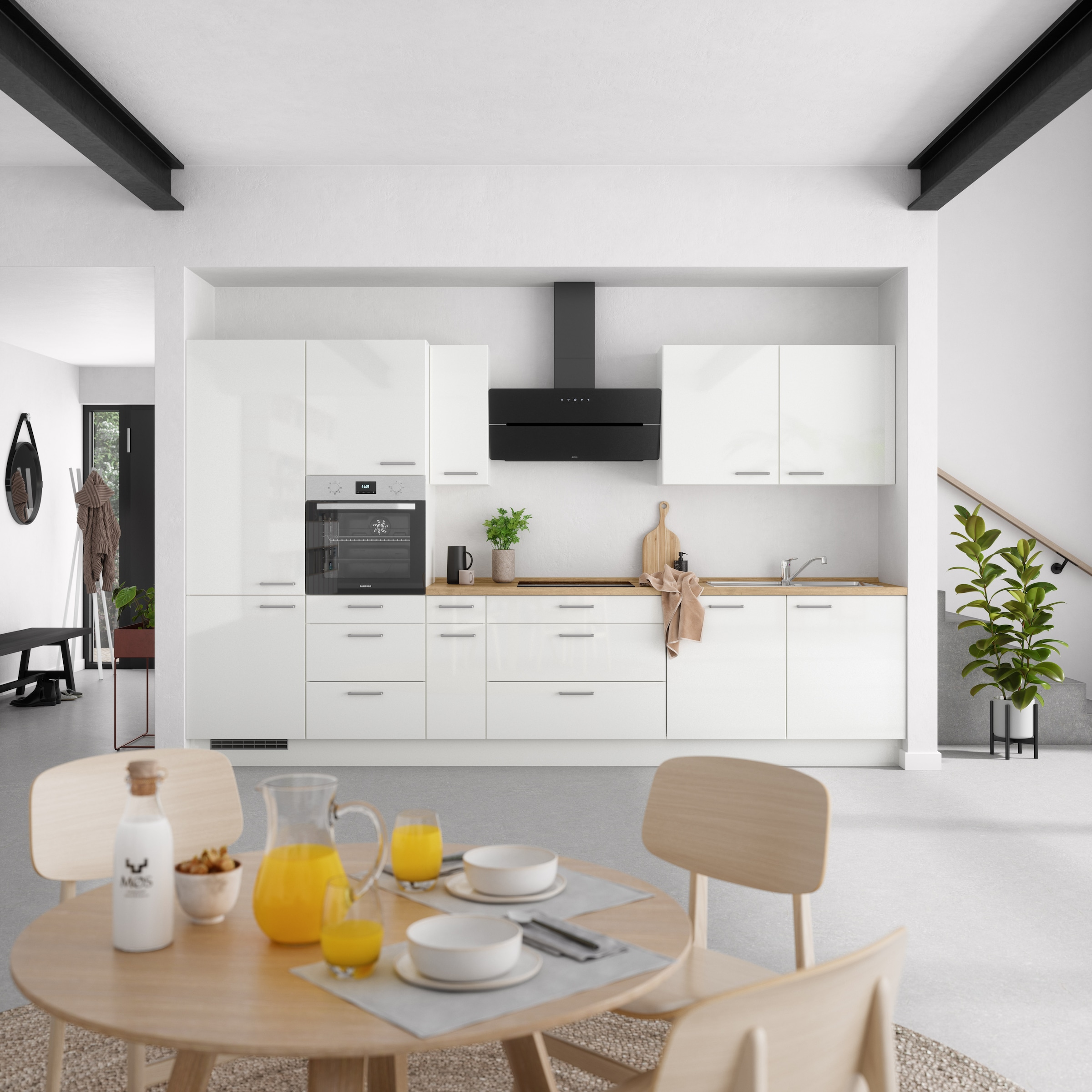 nobilia® Küchenzeile »"Flash II"«, vormontiert, Ausrichtung wählbar, Breite 360 cm, wahlw. mit E-Geräten