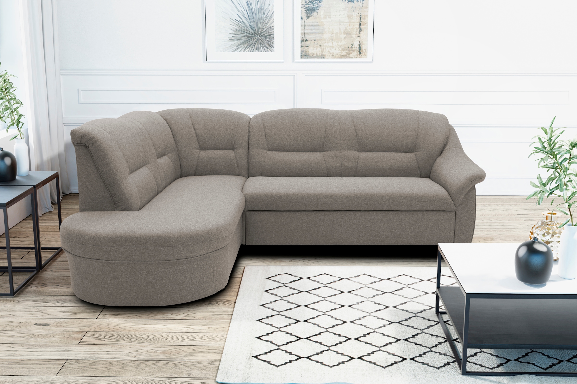 DOMO collection Ecksofa »Faenza für kleine Räume, Stellmaße 232,176cm, komf günstig online kaufen