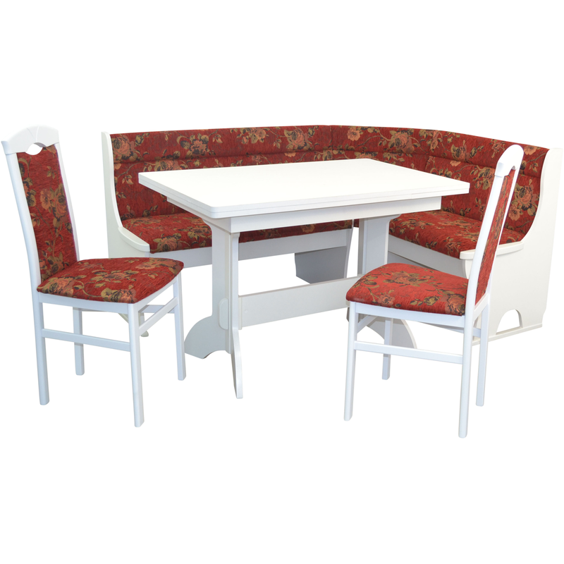 HOFMANN LIVING AND MORE Eckbankgruppe Spar-Set, 4tlg. Set, 4 Stk. tlg. Eckbank mit Stauraum unter den Sitzflächen rot + rot + weiß