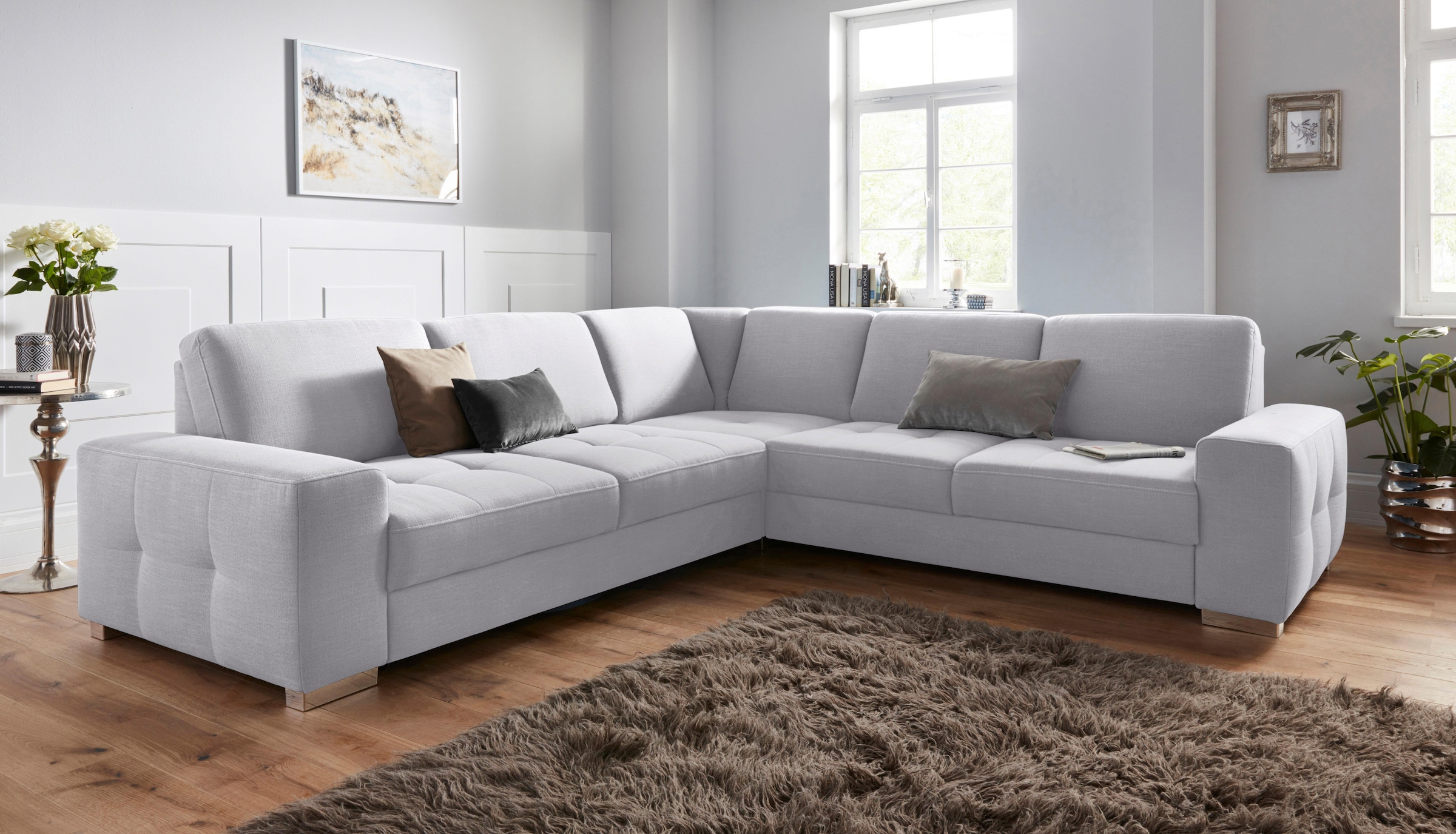 sit&more Ecksofa »Santorini L-Form«, mit Federkern und Sitztiefenverstellun günstig online kaufen