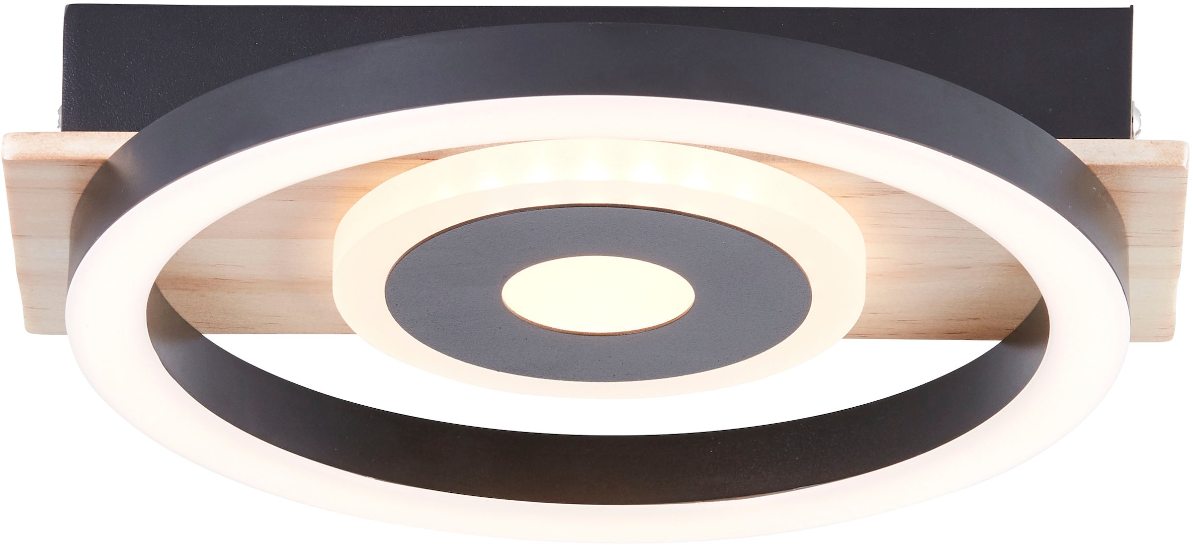BreLight LED Deckenleuchte »Maureen«, mit Holzakzent, 22 x 20 cm, 1100 lm, günstig online kaufen