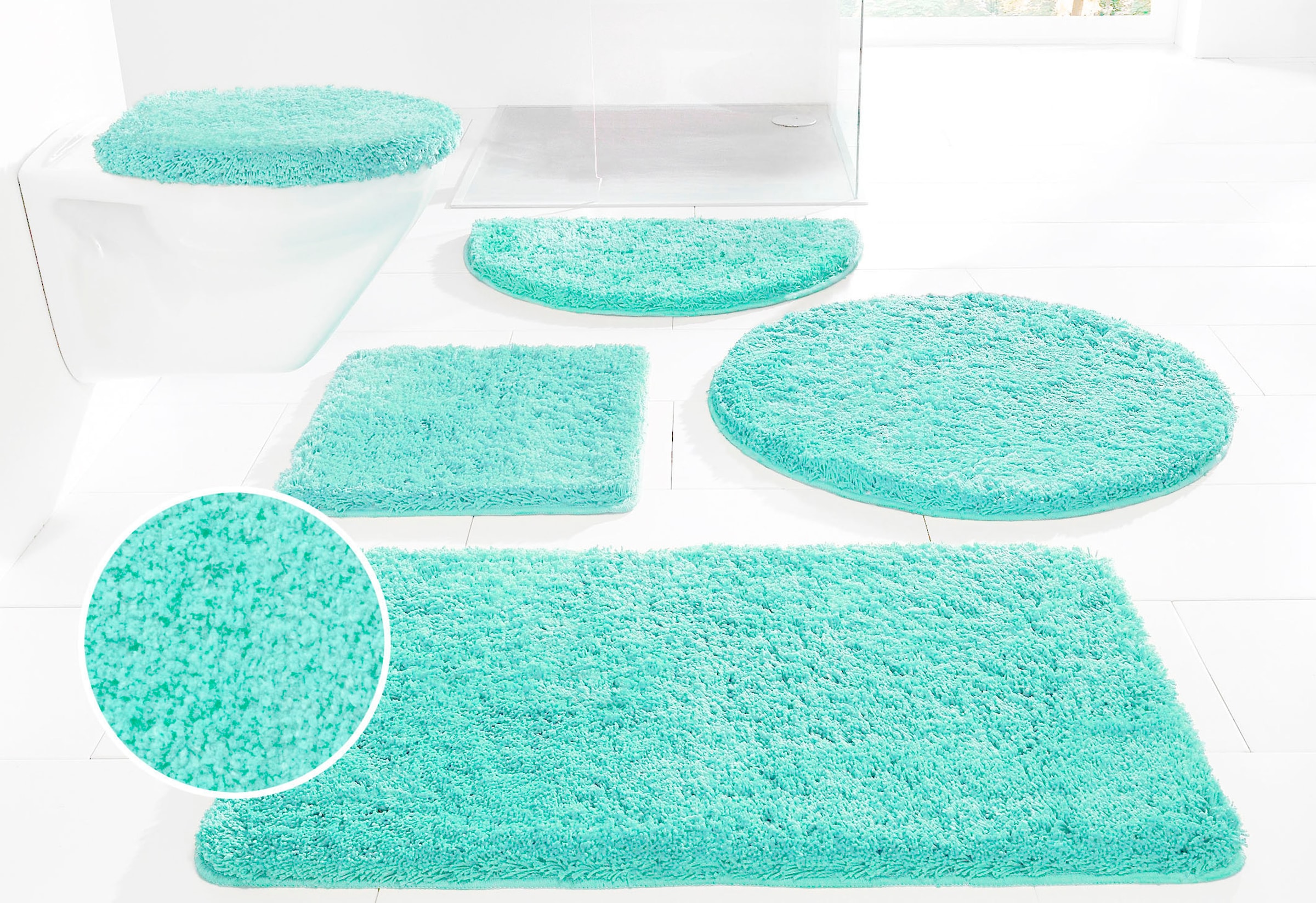my home Badematte »Sanremo, Badvorleger, Badezimmer Teppich, sehr weich«, r günstig online kaufen