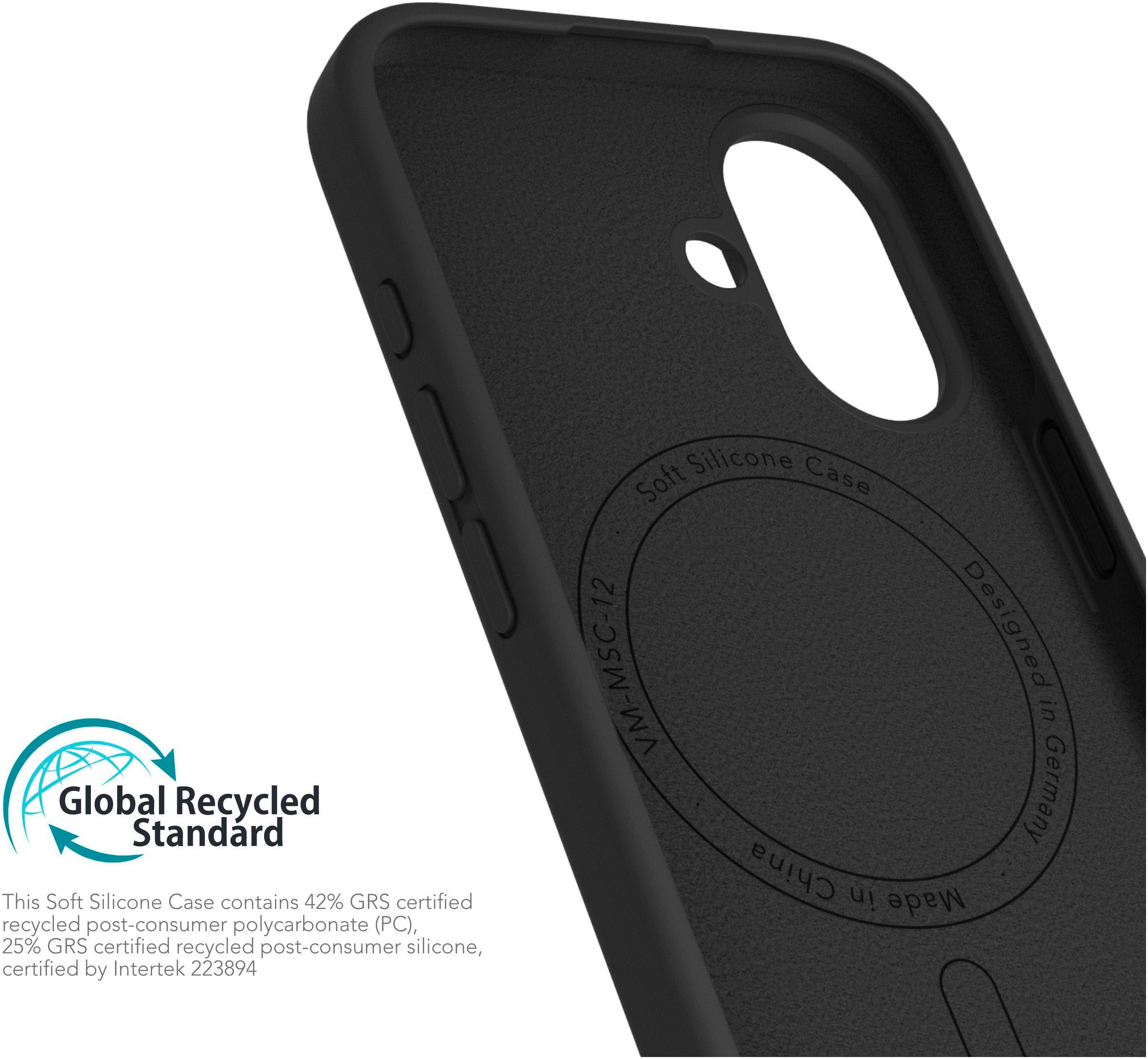 VONMÄHLEN Smartphone-Hülle »iPhone 16, Soft Silicone Case - Black«