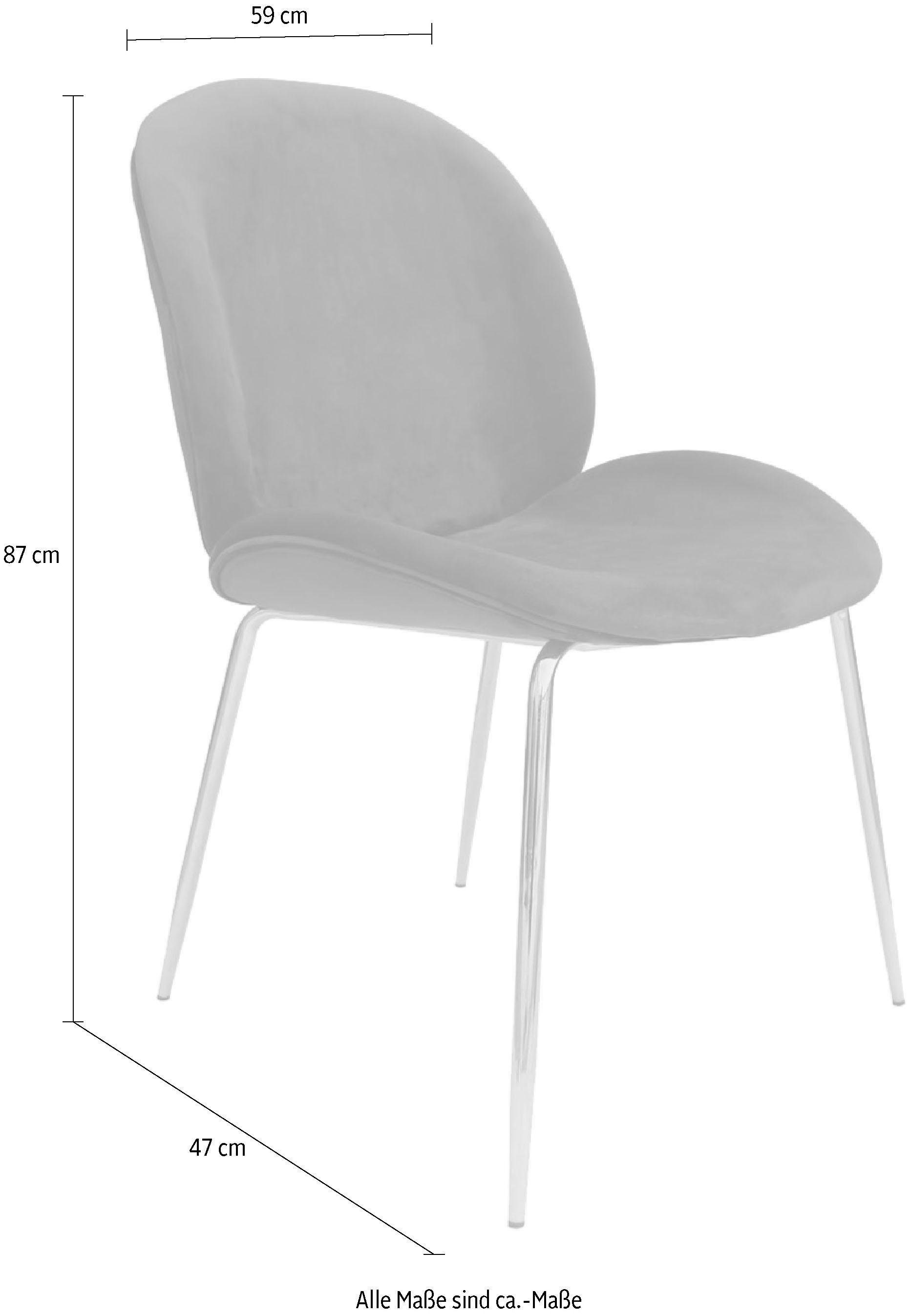 Kayoom Stuhl »Charlize 110 2er-Set, TOPSELLER! Esszimmerstühle,moderne Optik«, (Set), 2 St., Samtstoff, samtweicher Bezug, bequem, zeitlos, moderne Optik