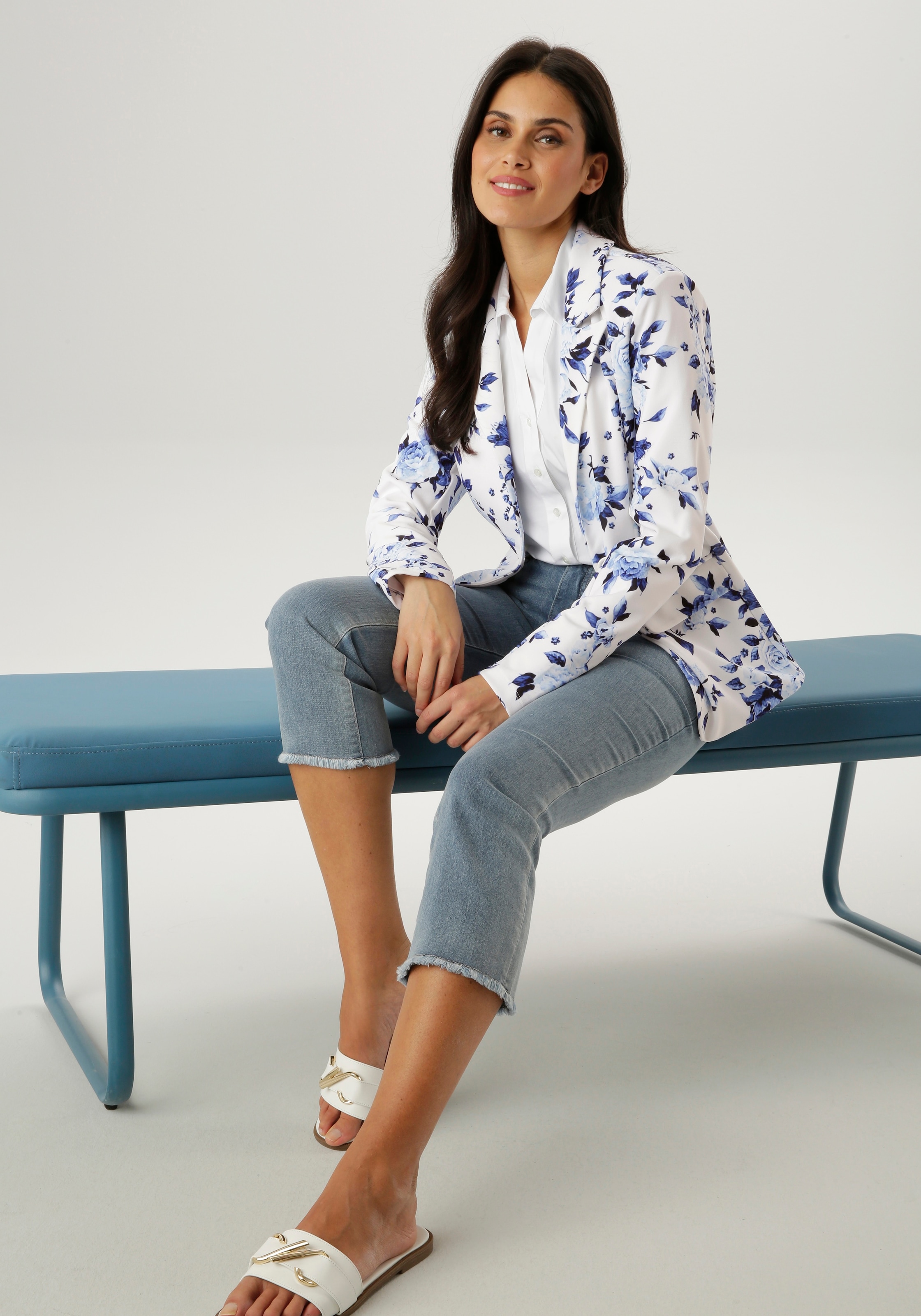 Aniston SELECTED Jerseyblazer mit floralem, romantischen Blumendruck - NEUE KOLLEKTION