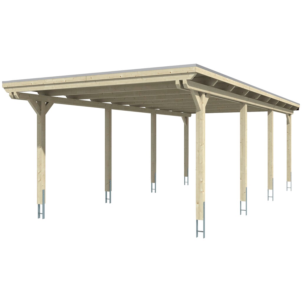 Skanholz Einzelcarport »Emsland«, Leimholz-Nordisches Fichtenholz, 341 cm, dunkelgrau