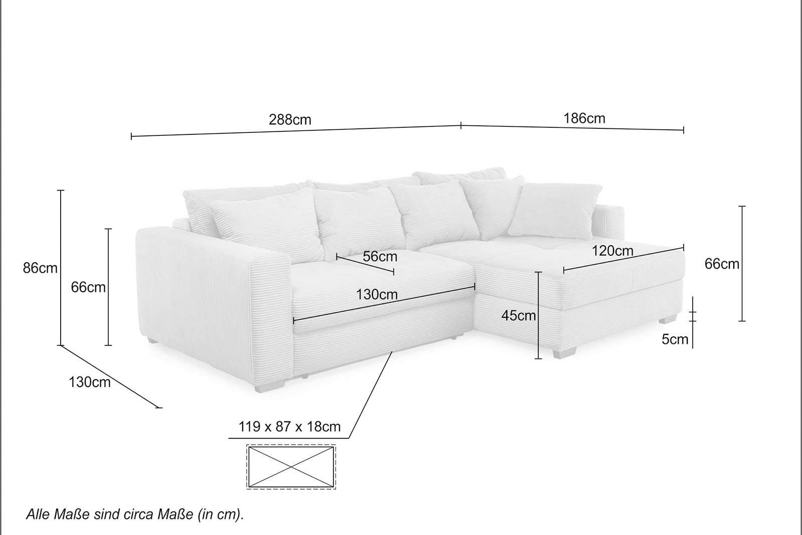 Jockenhöfer Gruppe Ecksofa Kampen, mit Bettfunktion und Bettkasten